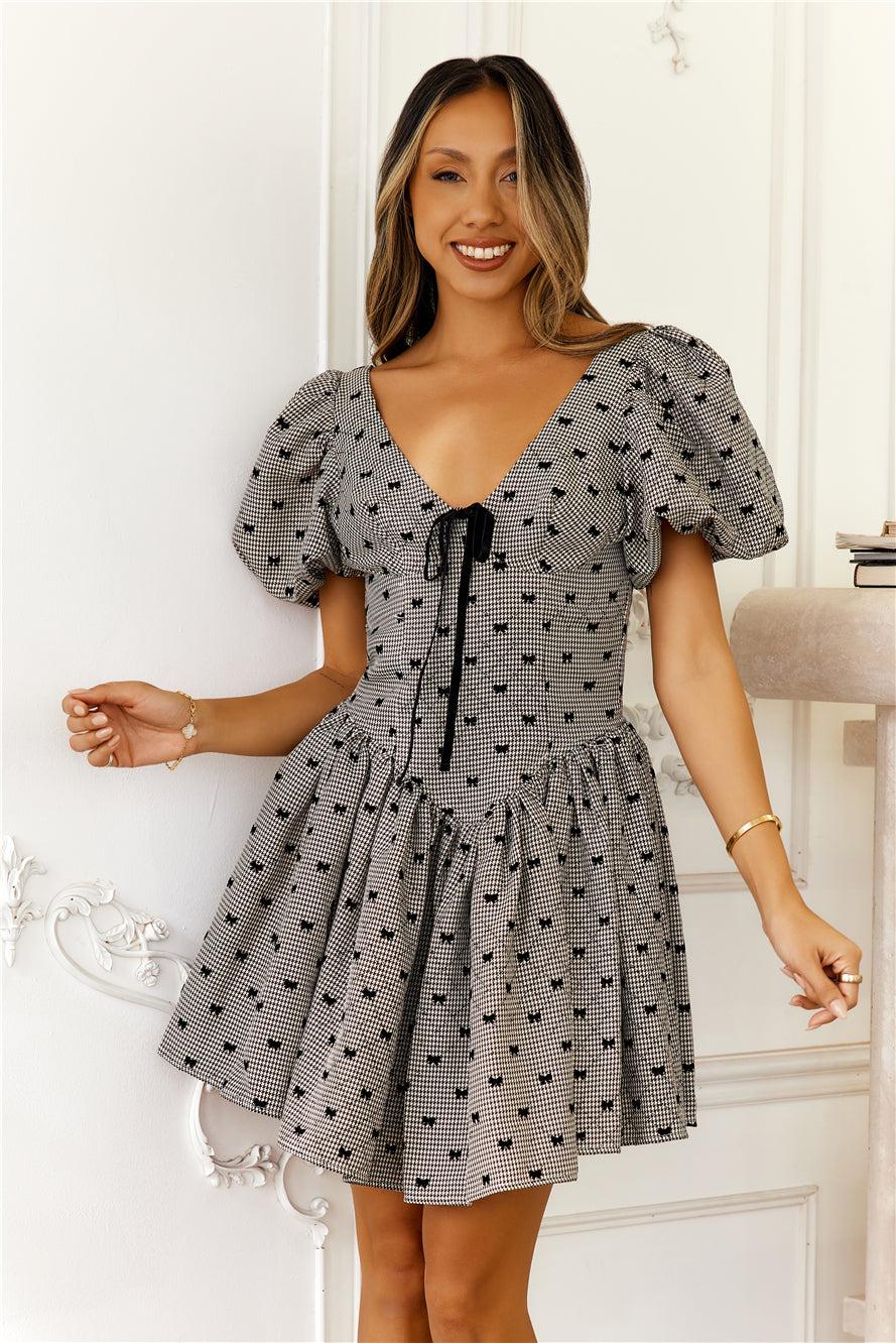 Bows Of Enchantment Mini Dress Brown Product Image