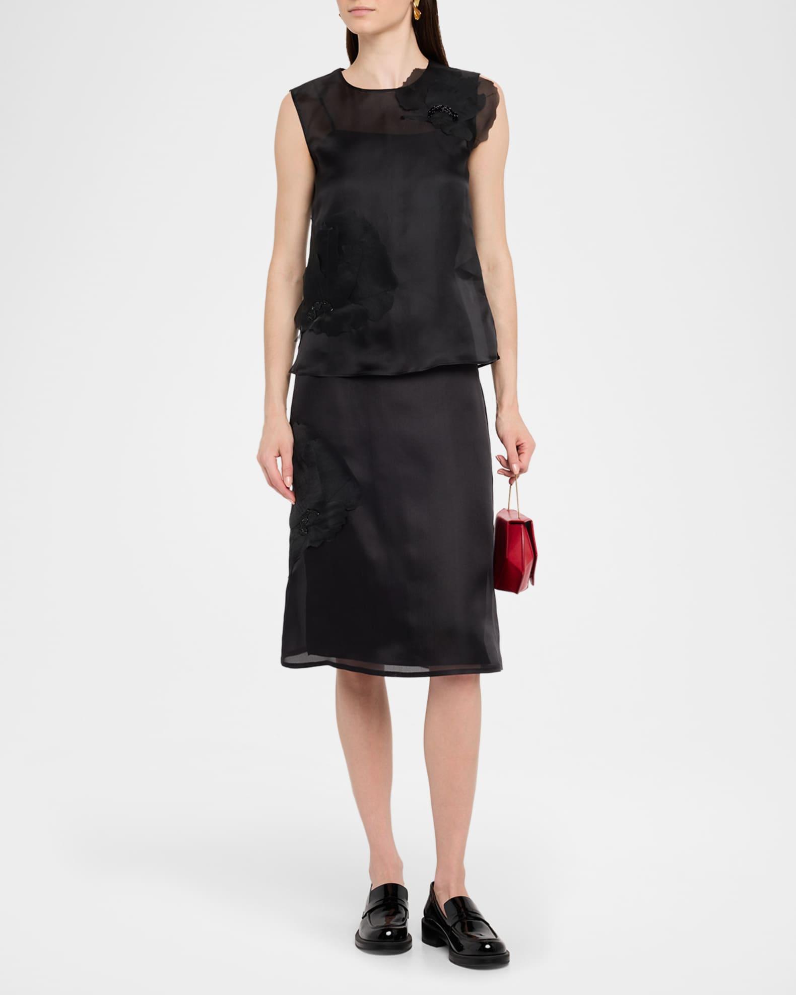 Anemone Corsage Organza Midi Skirt Product Image