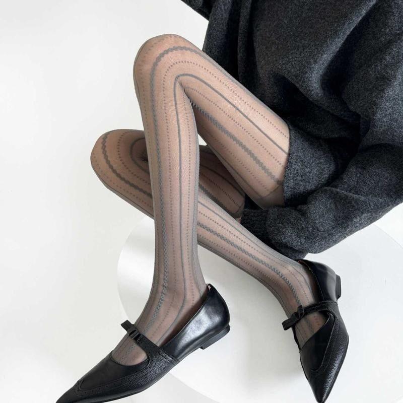 Striped Sheer Tights Product Image