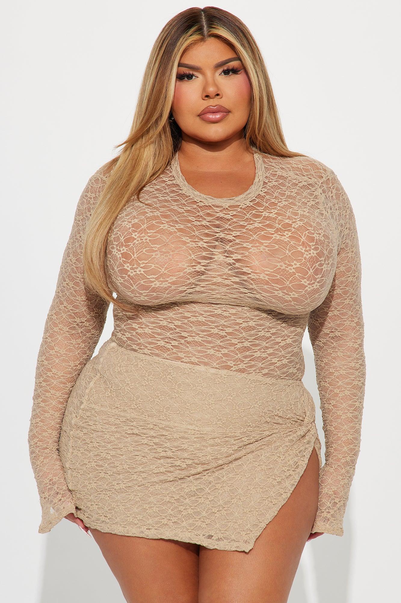 Dreamy Romance Lace Skirt Set - Taupe Product Image