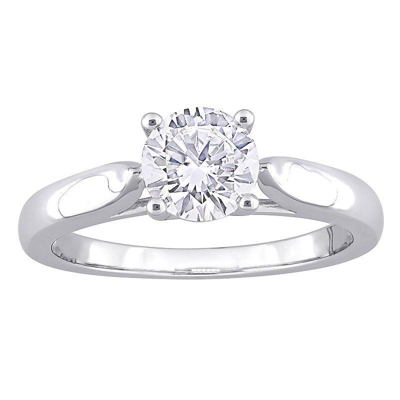 Stella Grace Sterling Silver Lab-Created Moissanite Solitaire Ring, Womens Product Image