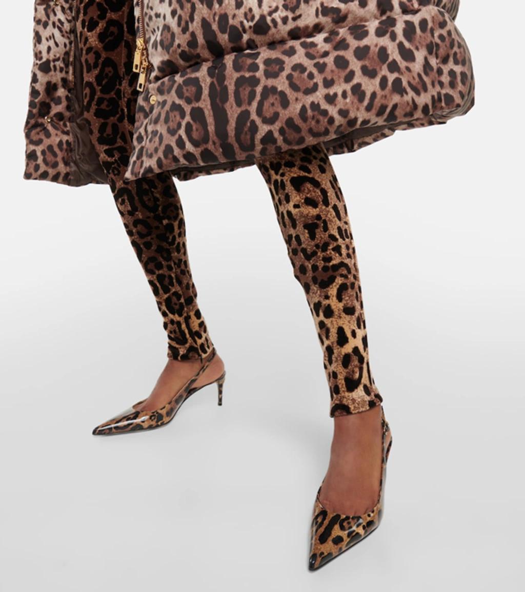 DOLCE & GABBANA Luxurious Leopard Printed Slingback Pumps For Women In Lavender Product Image