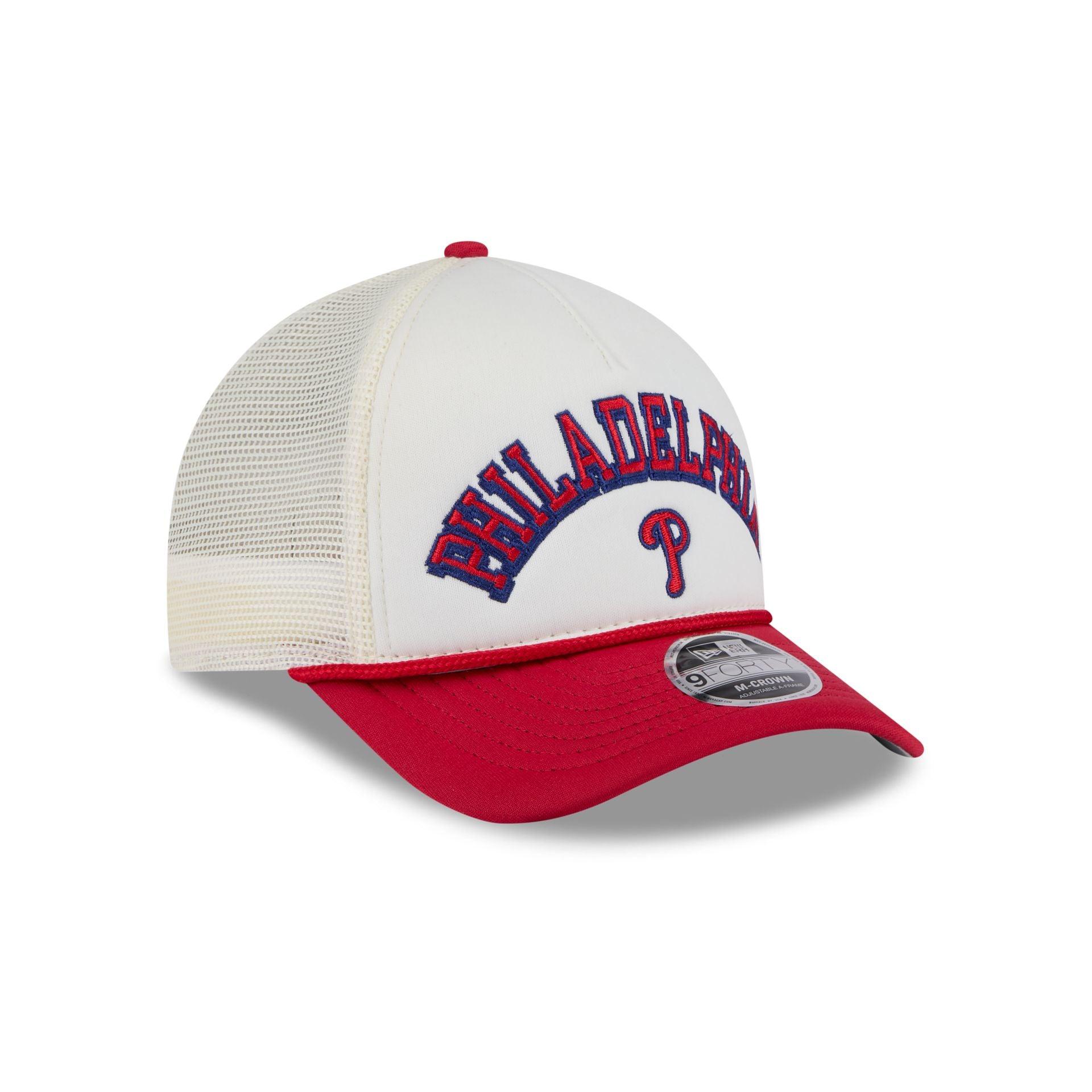 Philadelphia Phillies Chrome Arch 9FORTY M-Crown A-Frame Trucker Hat Male Product Image