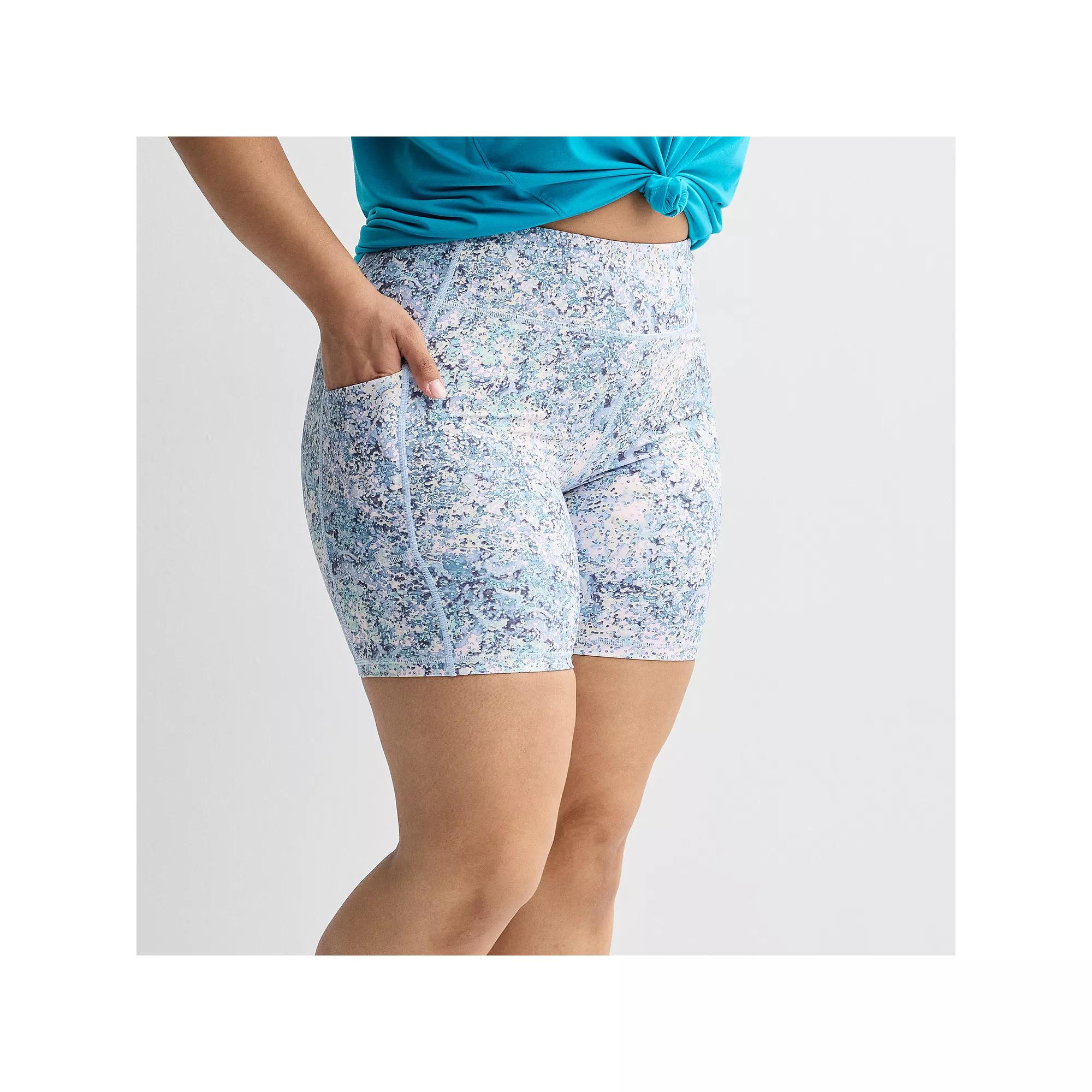 Plus Size Tek Gear® Ultrastretch 7-in. Bike Shorts, Women's, Size: 3XL, Blue Spots Product Image