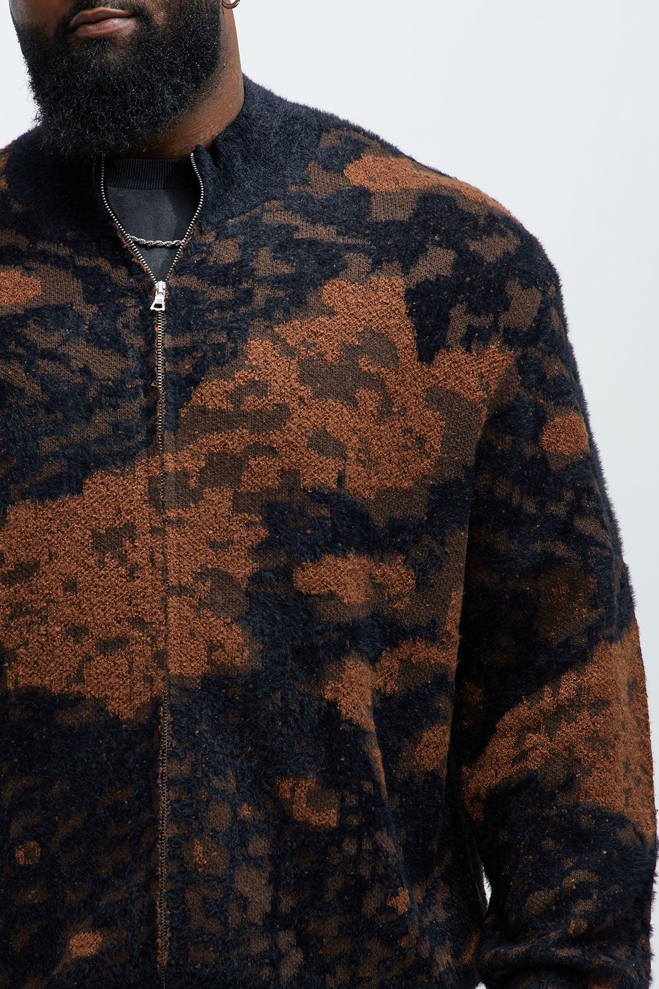 Lock It In Zip Sweater - Brown Combo Male Product Image