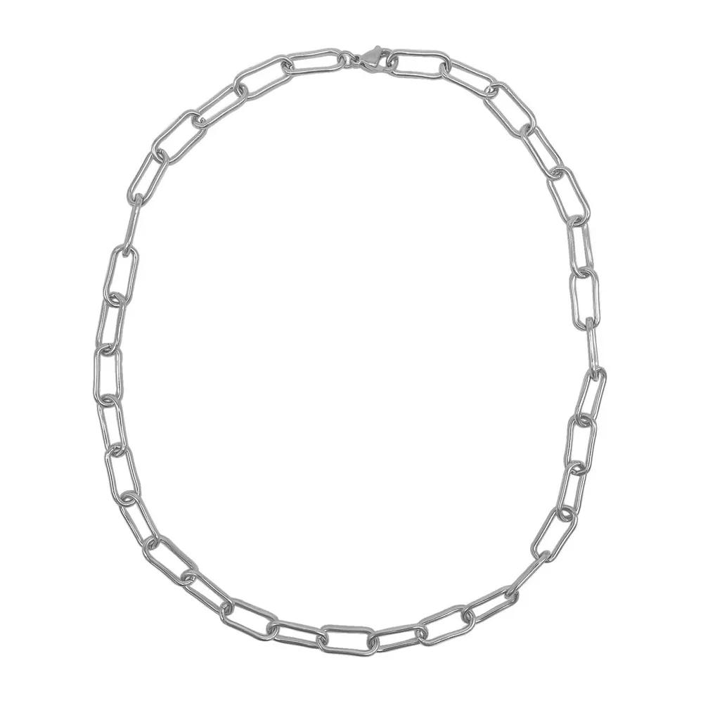 Adornia 14k Gold Plated Chunky Paper Clip Chain Necklace, Women's, Size: 18", Silver Tone Product Image