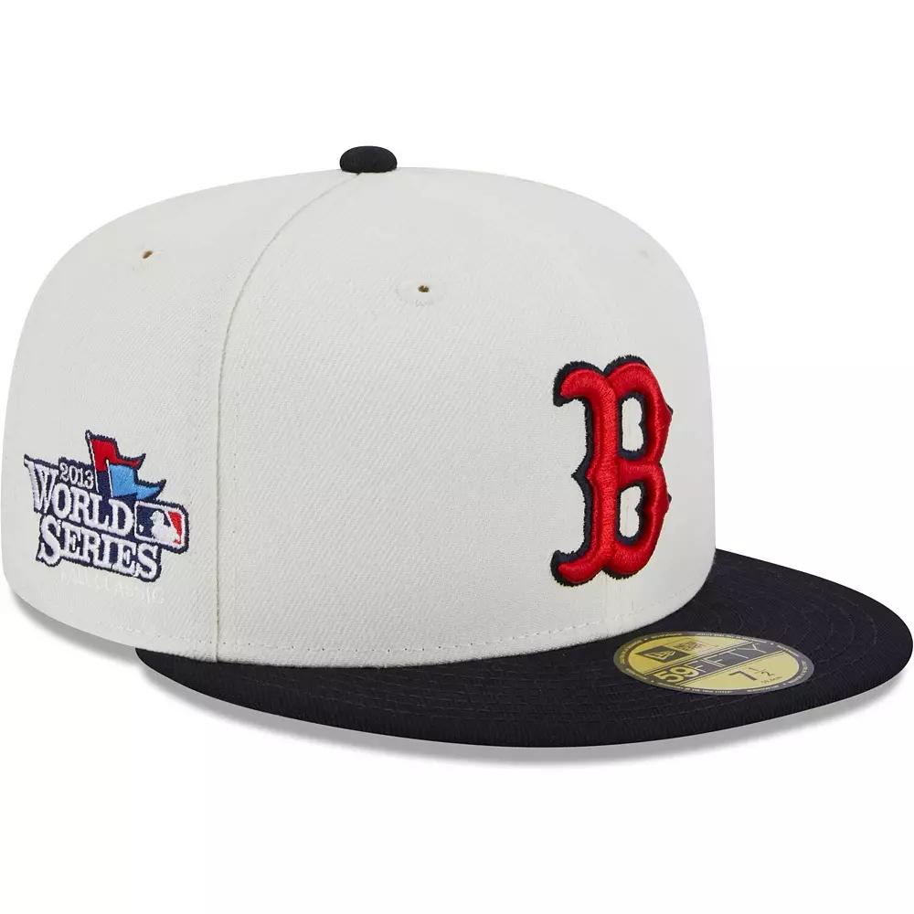 Men's New Era Stone/Navy Boston Red Sox Retro 59FIFTY Fitted Hat, Size: 8, Team Product Image