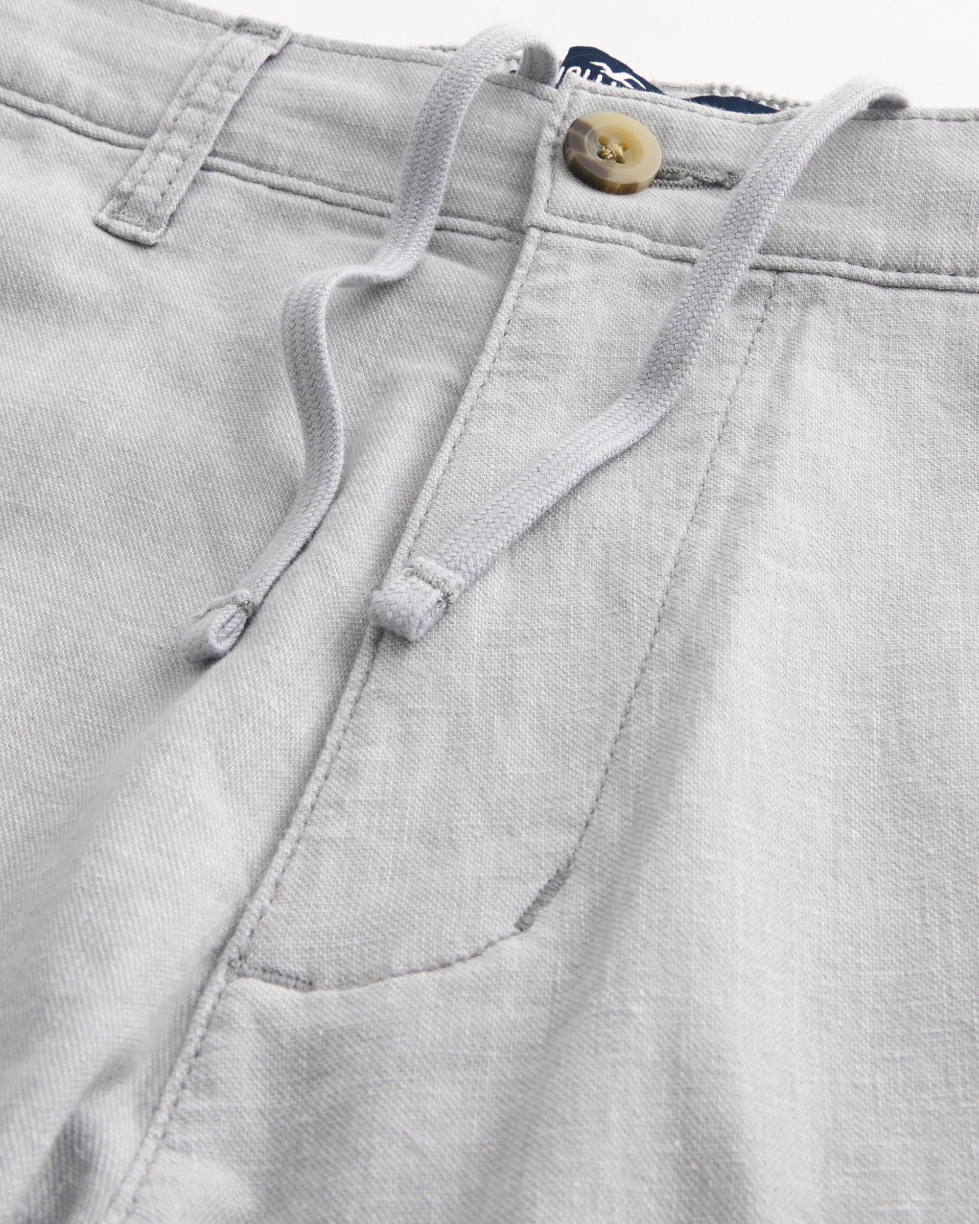 Slim Straight Stretch Linen-Blend Pants Product Image