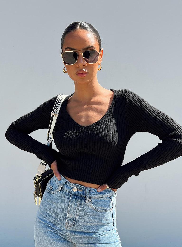 Meier Long Sleeve Top Black Product Image