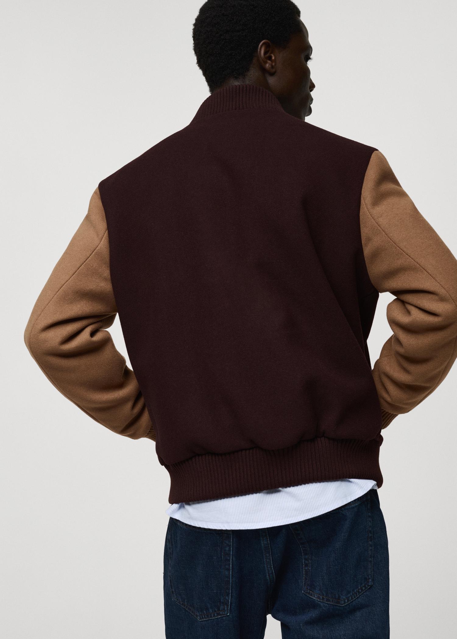 Two-tone bomber jacket - Men | MANGO USA Product Image