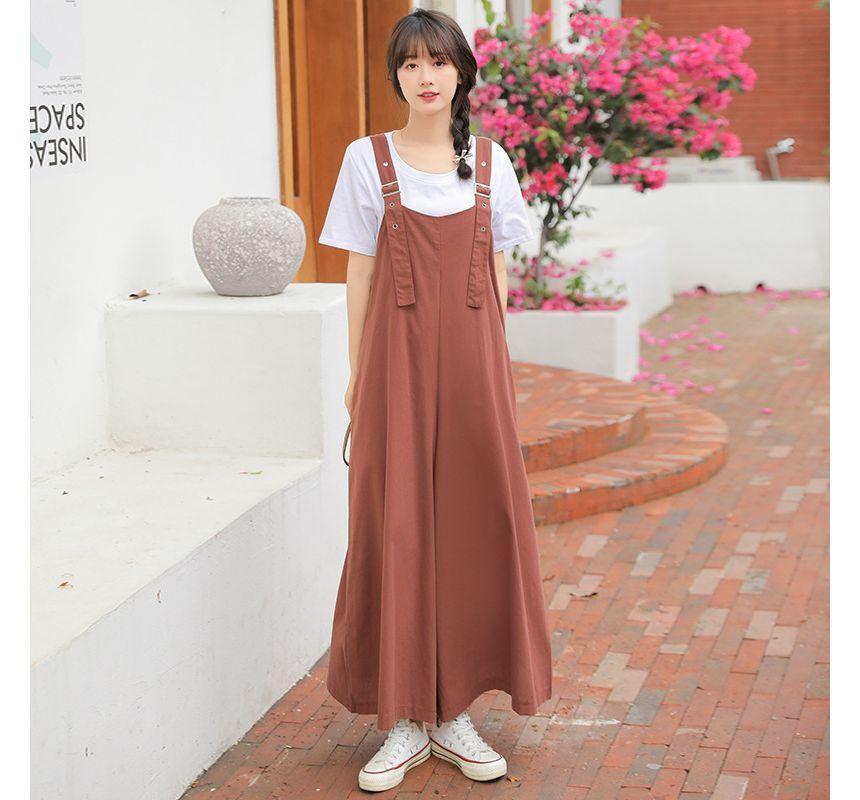 Wide Leg Plain Jumpsuit Product Image
