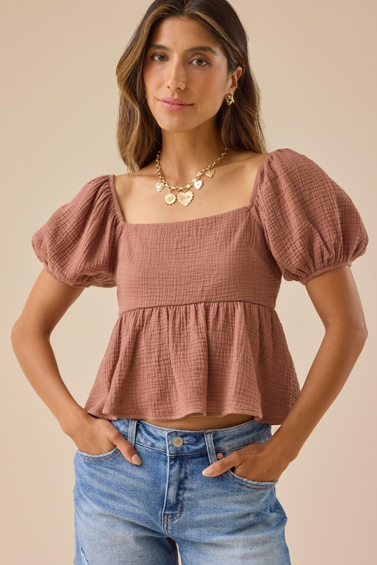 Nia Tie Back Babydoll Top Product Image