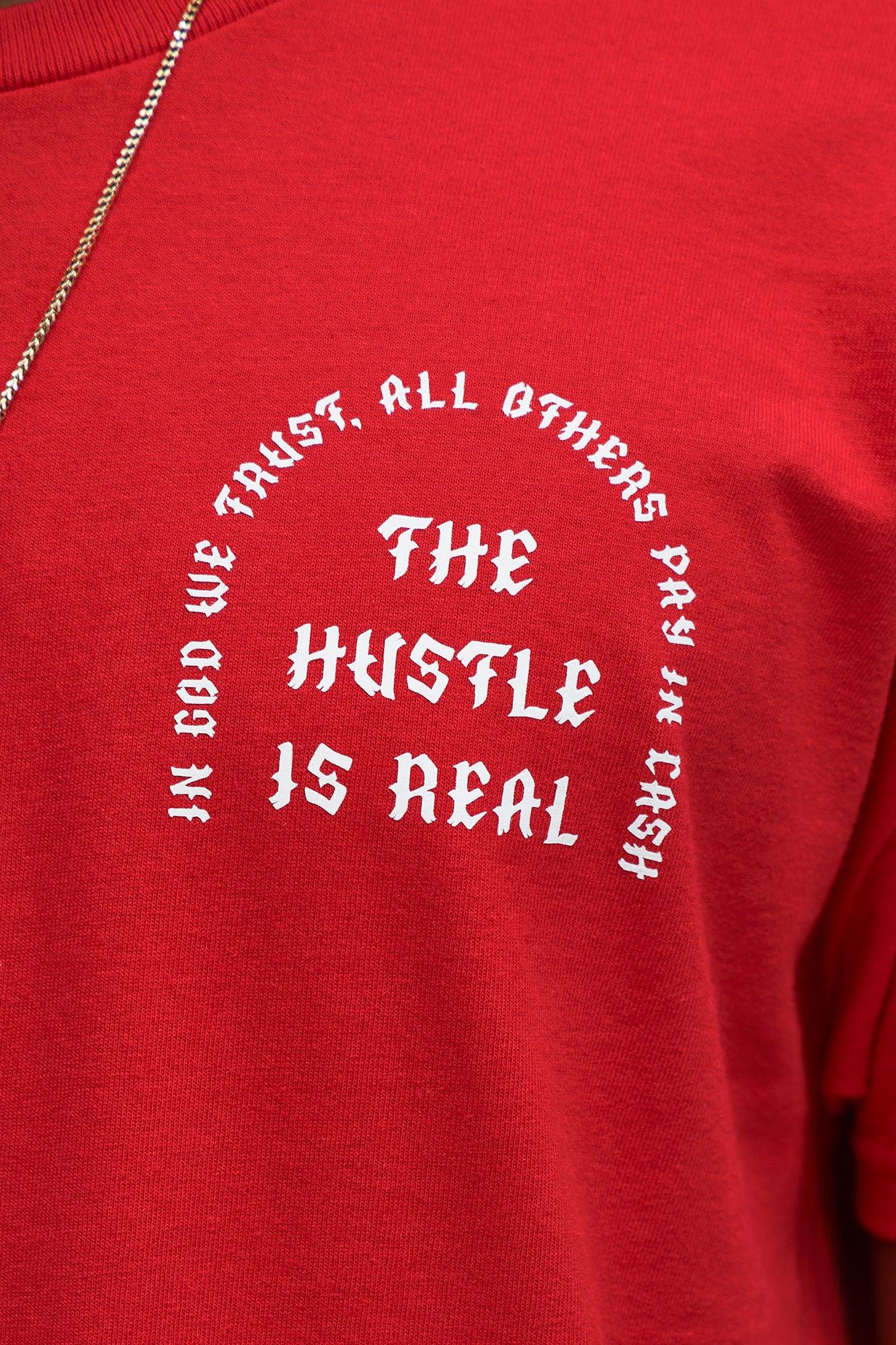 The Real Hustle Short Sleeve Tee - Burgundy Product Image