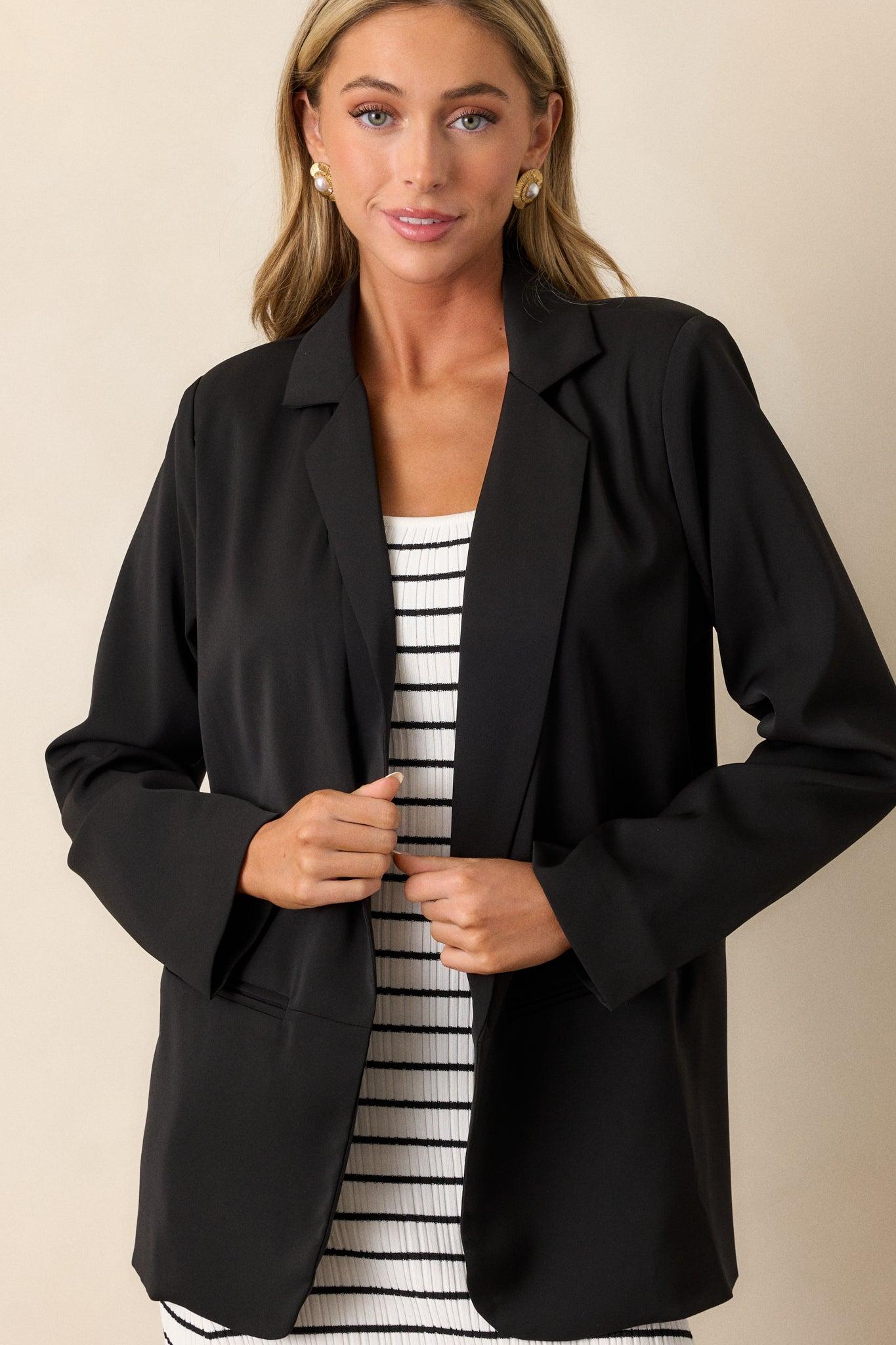 Down To Business Black Blazer Product Image