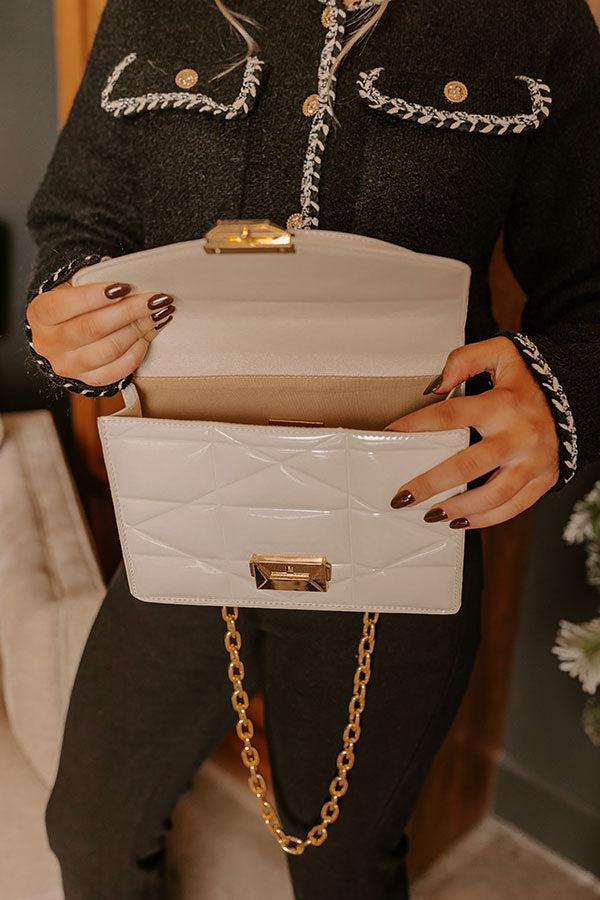 First Class Moment Patent Purse in Cream Product Image