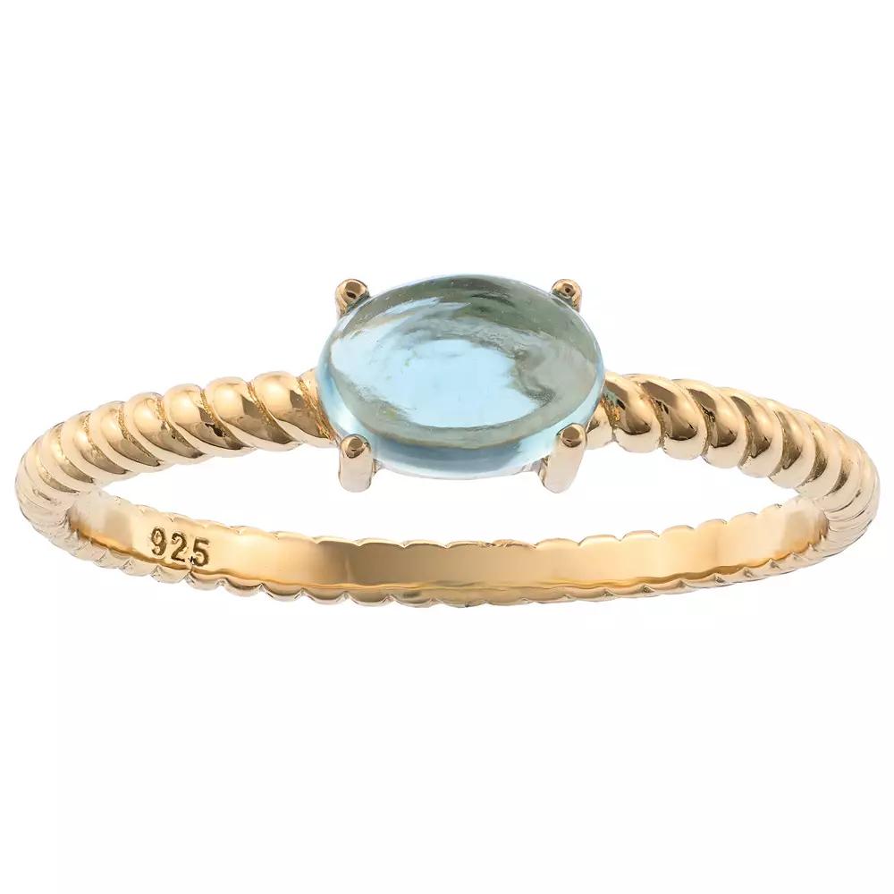 Gemistry 14k Gold Oval Cut Swiss Blue Topaz Ring, Women's, Size: 8 Product Image