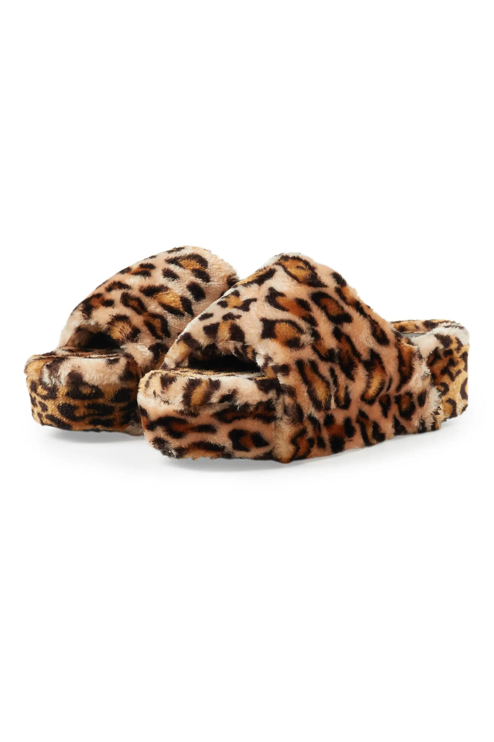 Antavia Cheetah Fur Slides Female Product Image