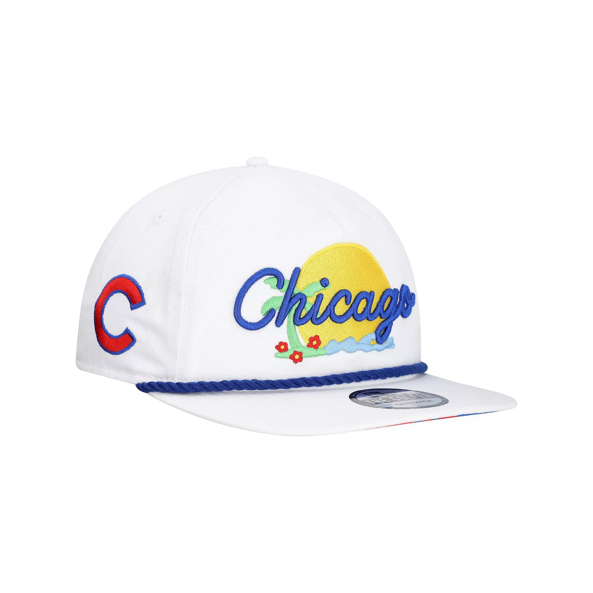 Men's New Era White Chicago Cubs Paradise Golfer Adjustable Hat Product Image