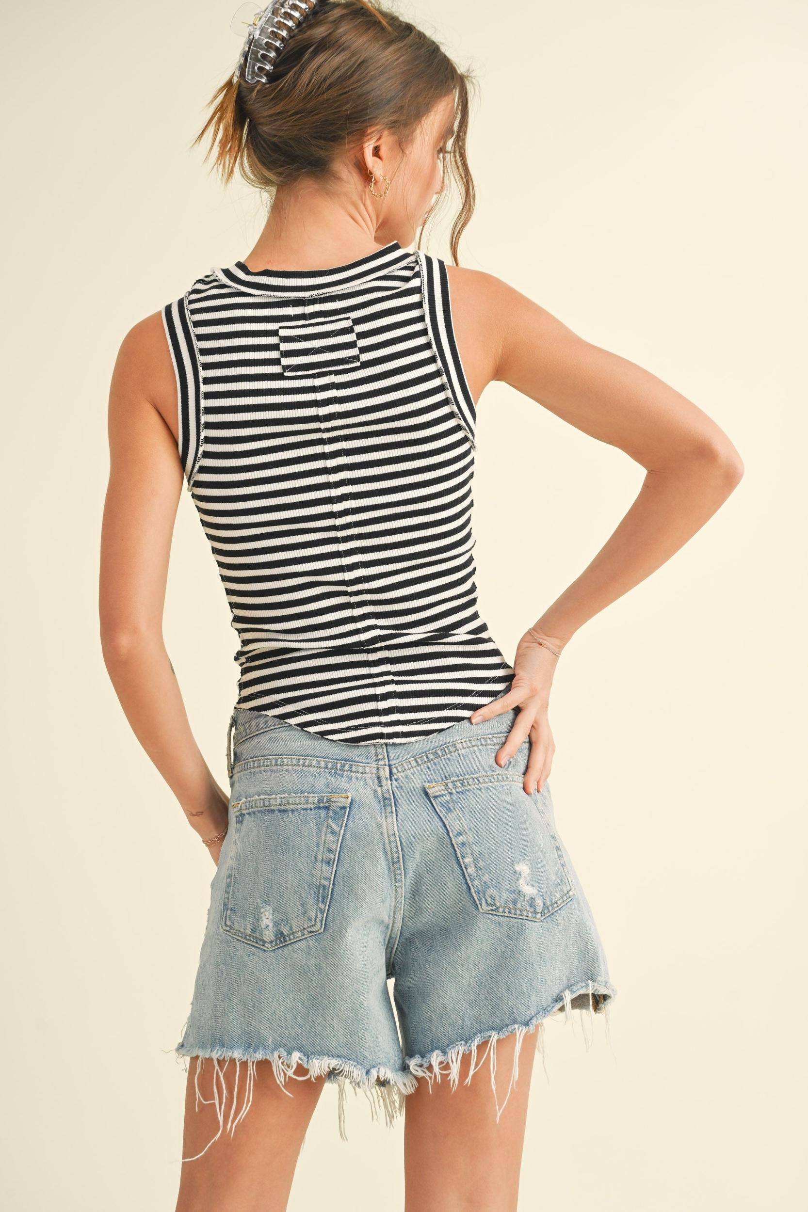 Stripe Ribbed Top Product Image
