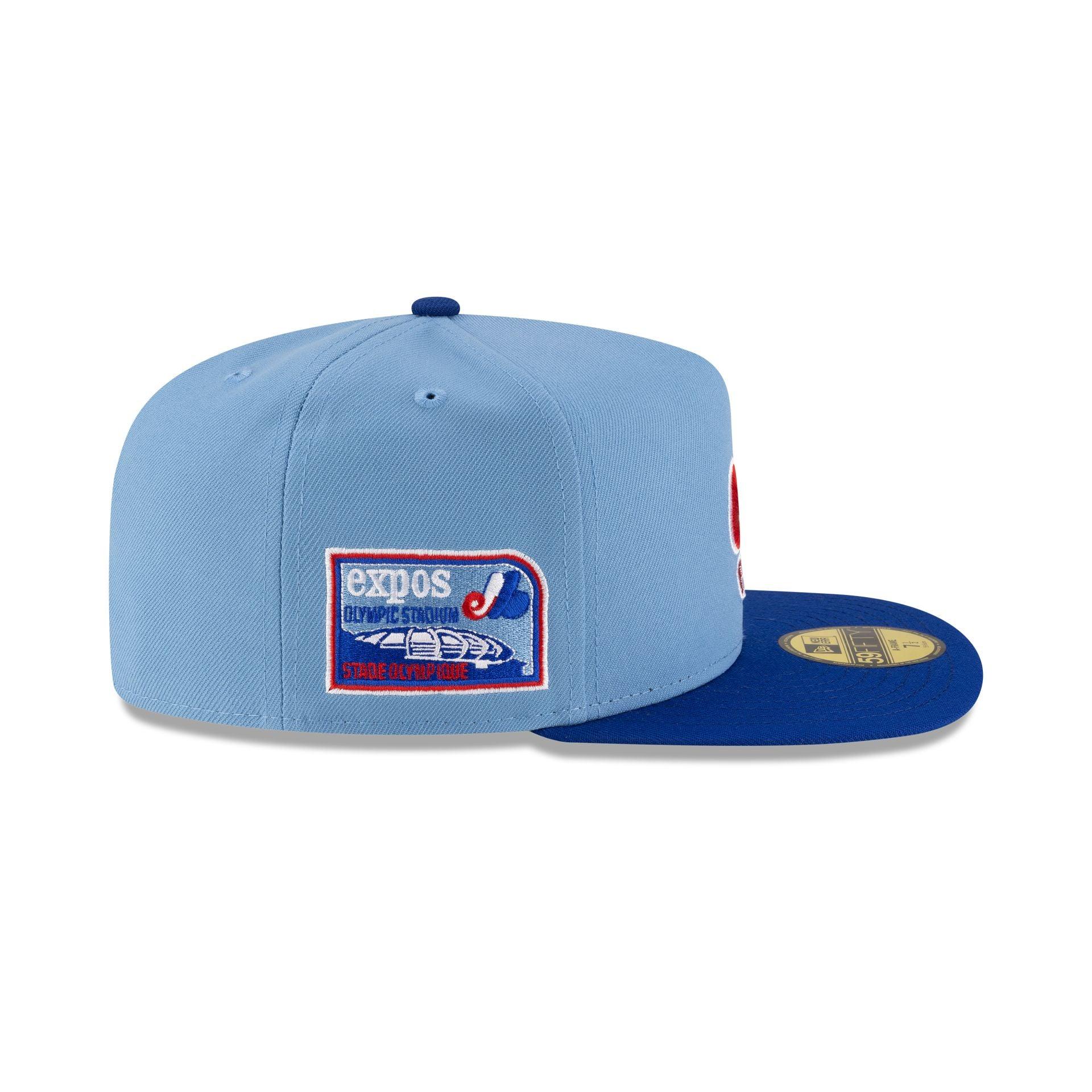 Just Caps Sky Blue Montreal Expos 59FIFTY A-Frame Fitted Hat Male Product Image