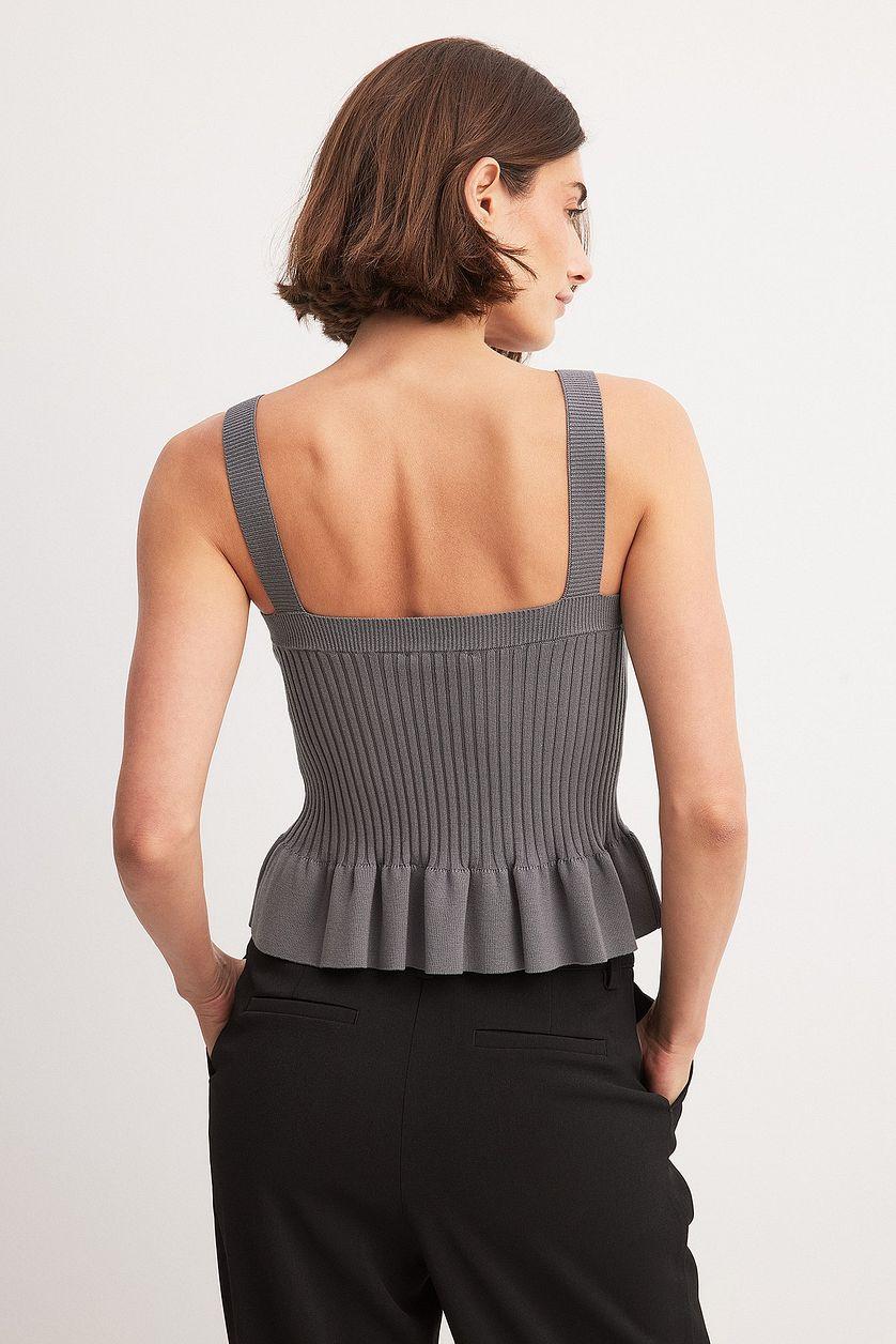 Knitted Peplum Top Product Image