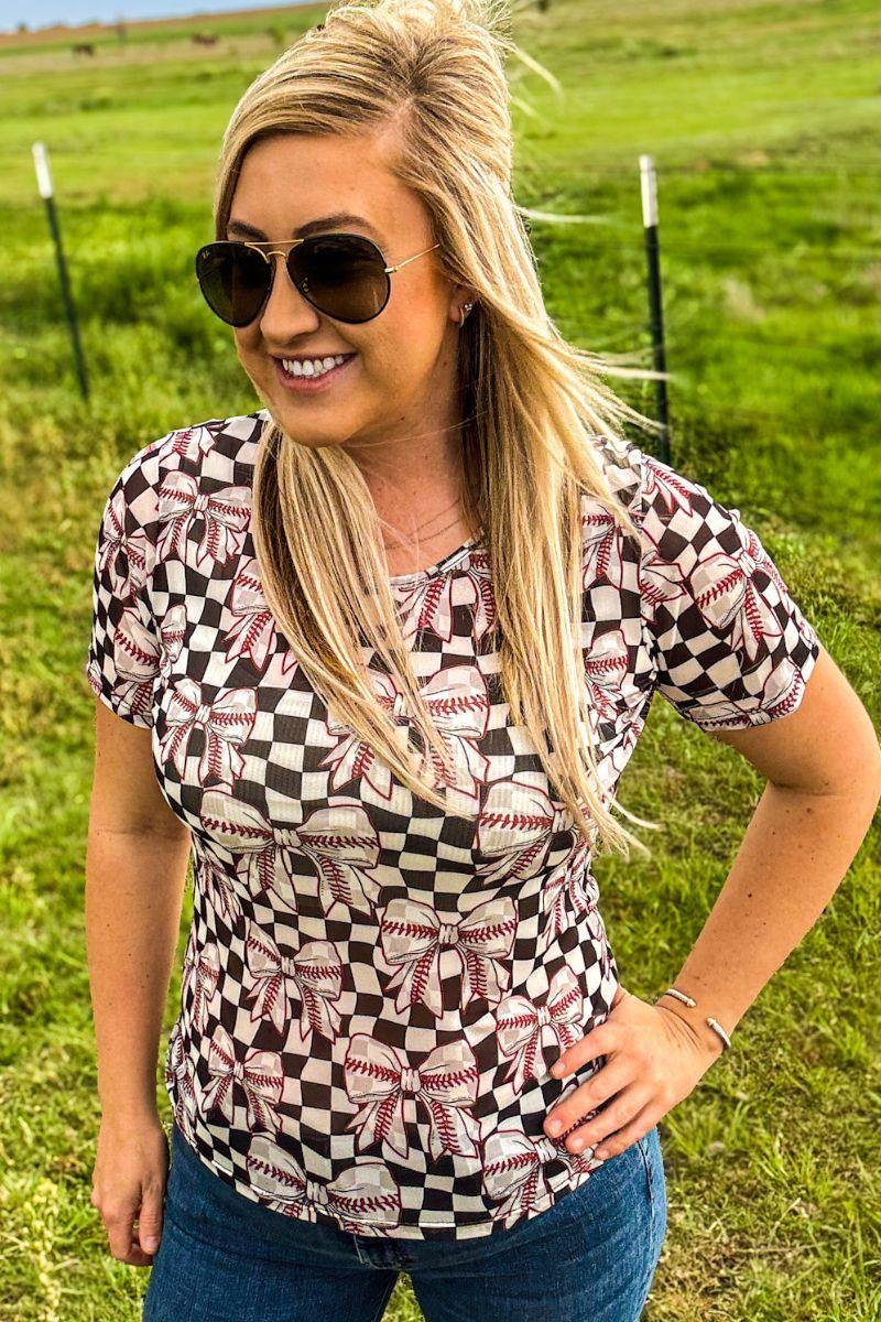 Sterling Kreek Dirt & Diamonds Short Sleeve Mesh Top Product Image