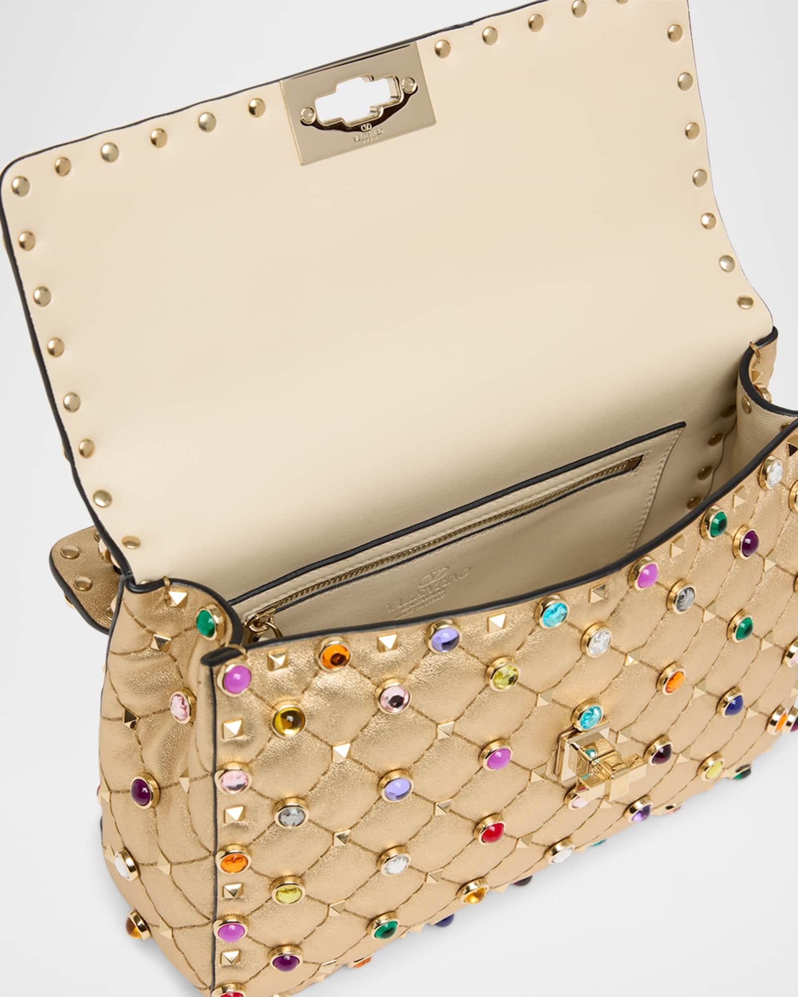 Medium Rockstud Embellished Leather Shoulder Bag Product Image
