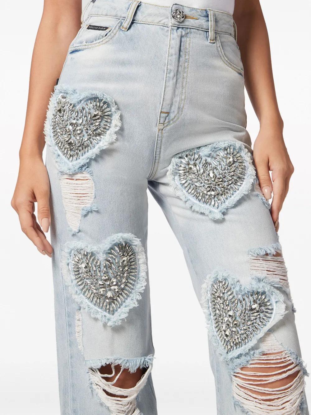 Heart high-rise wide-leg jeans Product Image