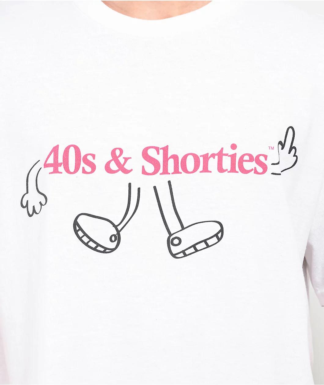 40s & Shorties Text Character White T-Shirt Product Image