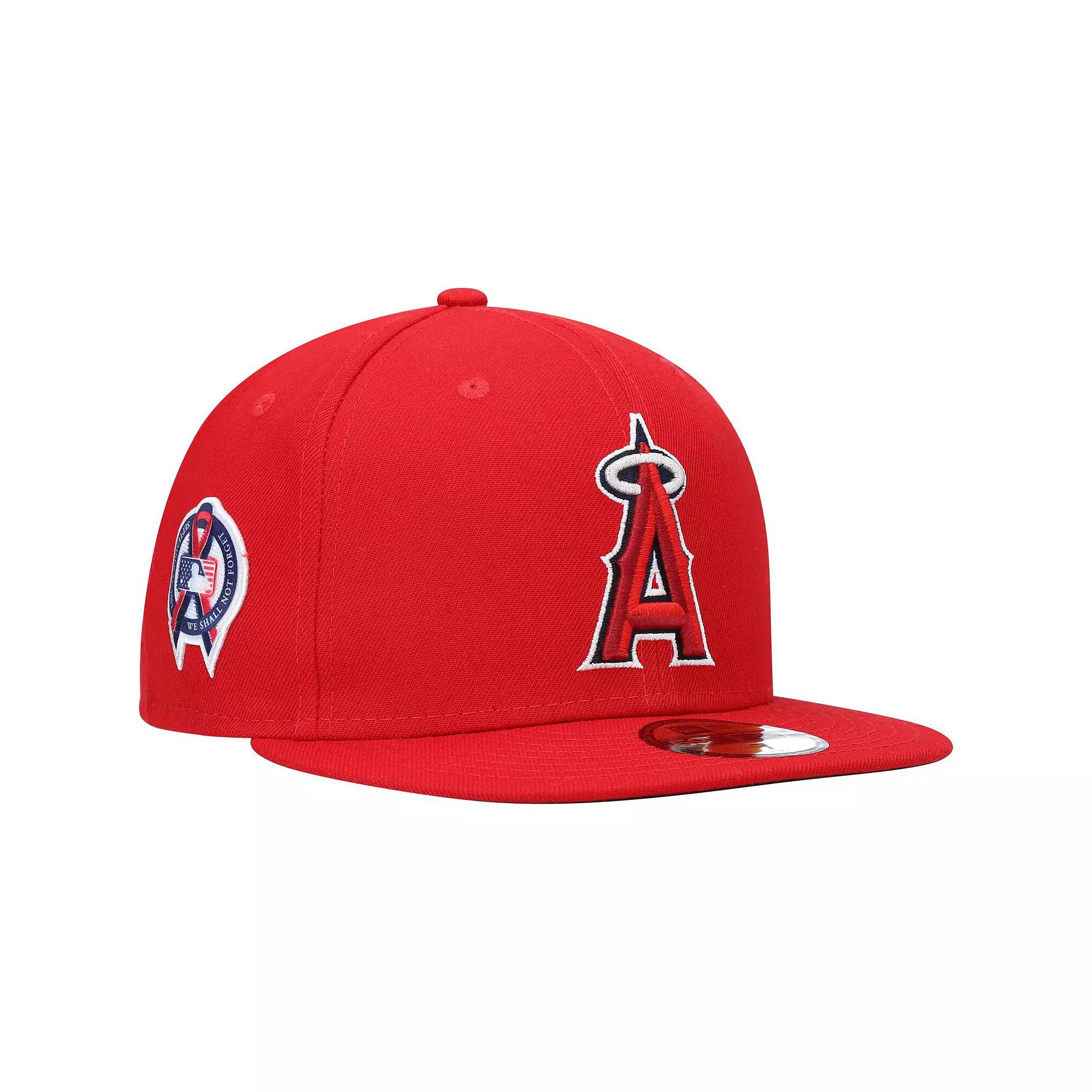 Men's New Era Red Los Angeles Angels 9/11 Memorial Side Patch 59FIFTY Fitted Hat, Size: 8 Product Image