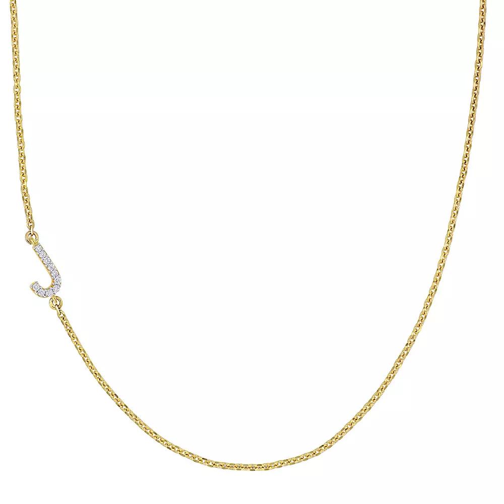 Stella Grace 14k Gold Diamond Accent Initial Necklace, Women's,  Product Image