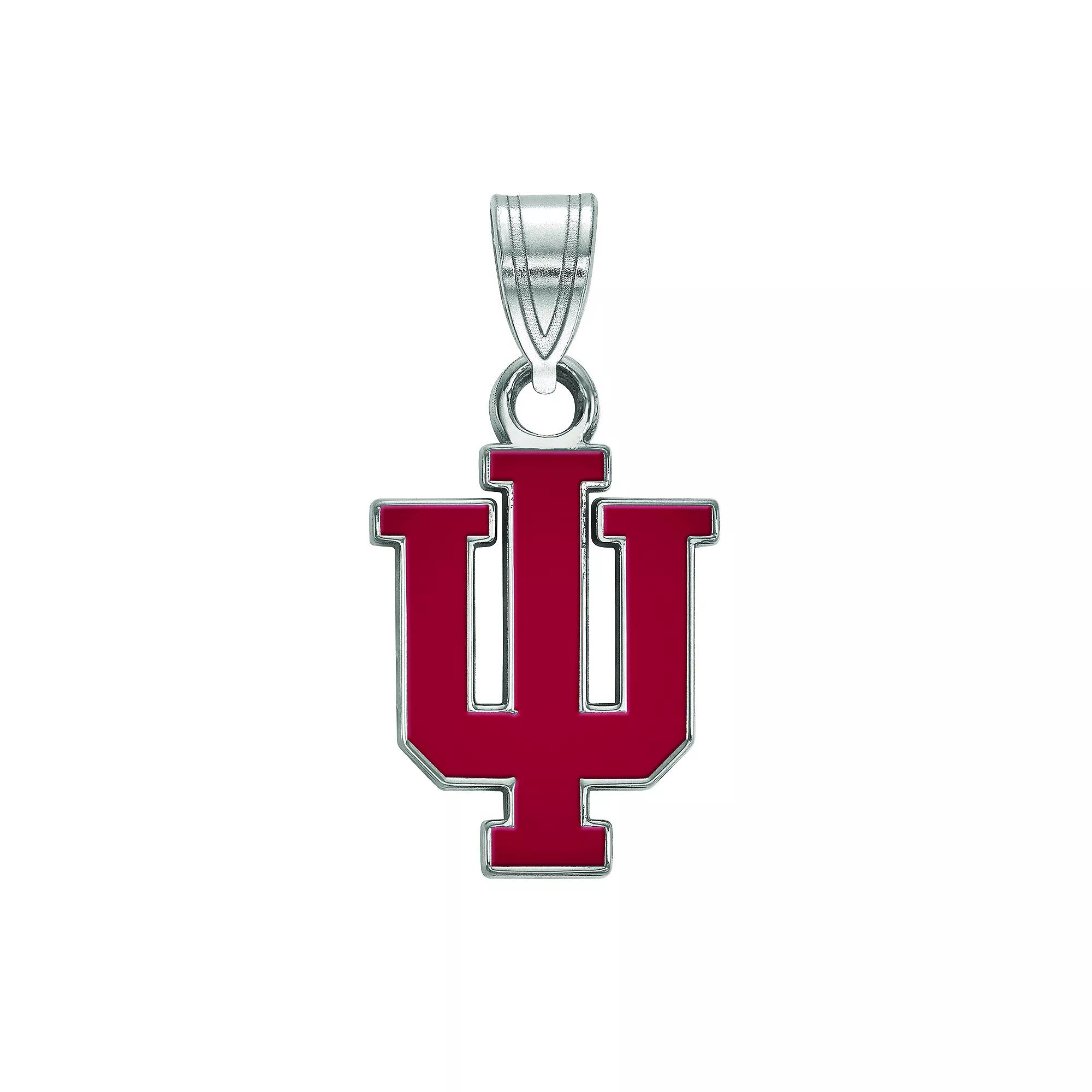 LogoArt Indiana Hoosiers Sterling Silver Rhodium Plated Small Enamel Pendant, Women's, Size: 18 mm, Sterling Plated Product Image