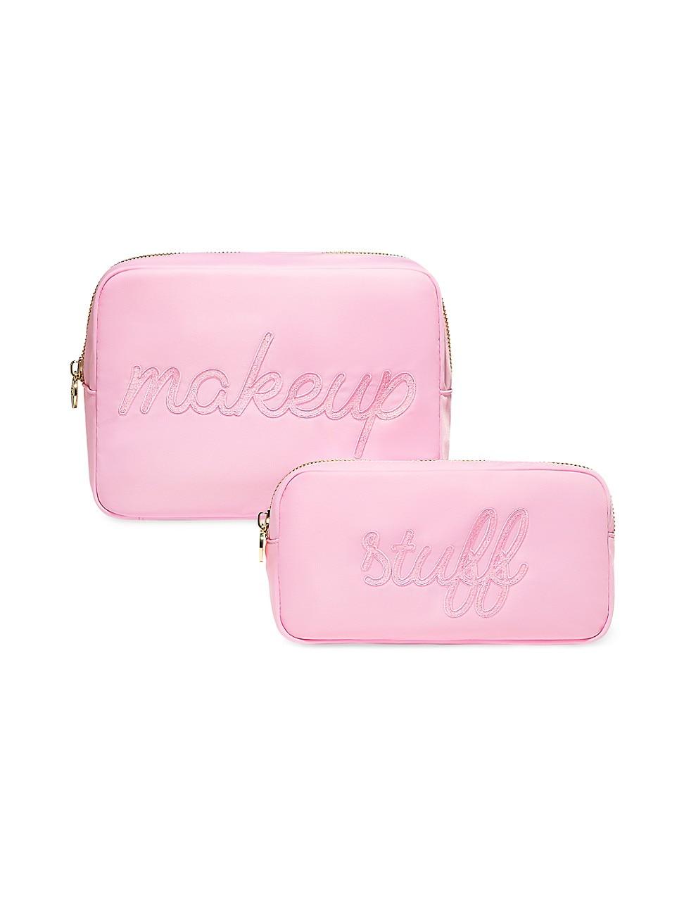 Womens Two-Piece Embroidered Travel Pouch Set Product Image