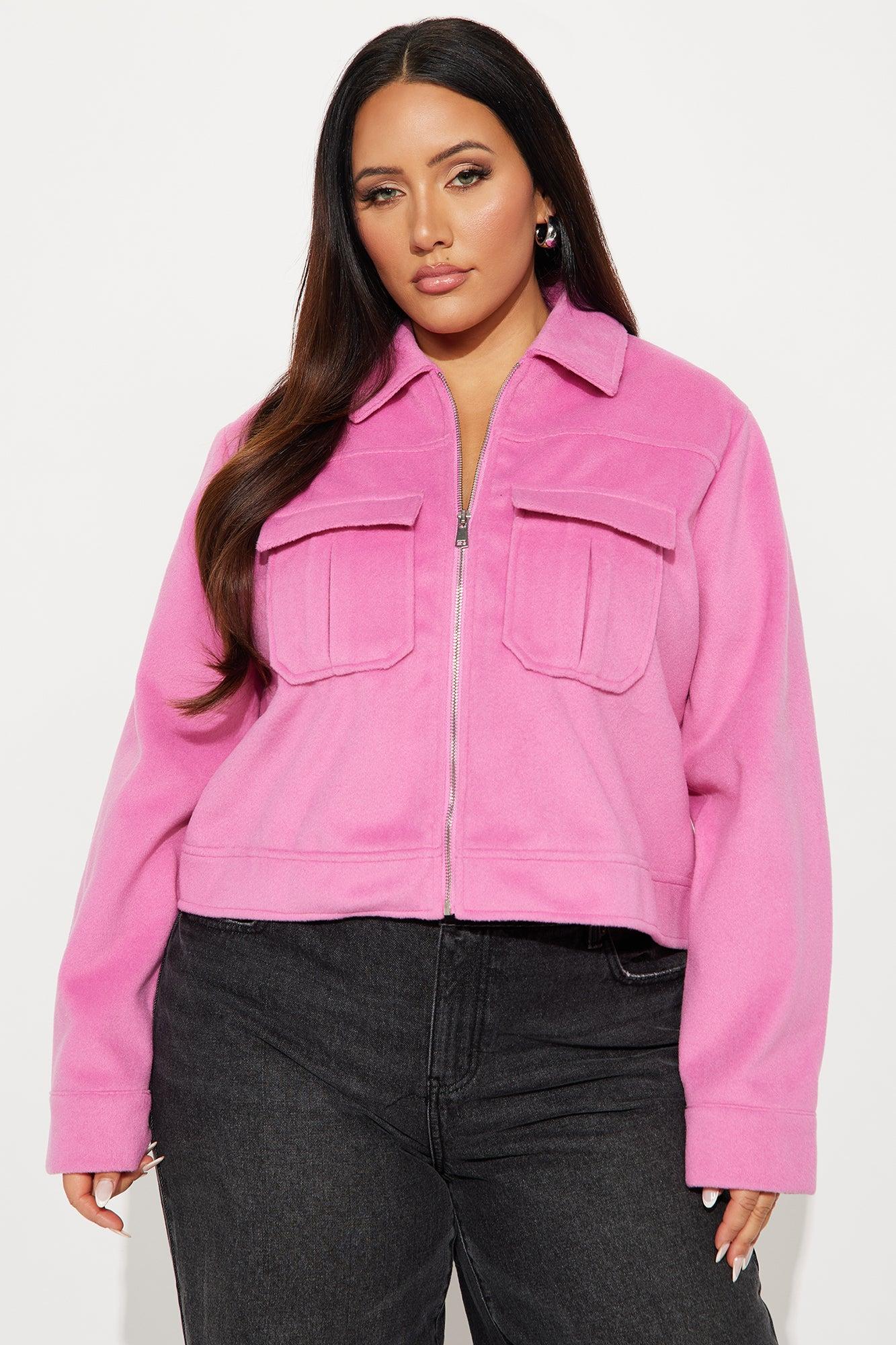Frankie Wool Trucker Jacket - Pink Female Product Image