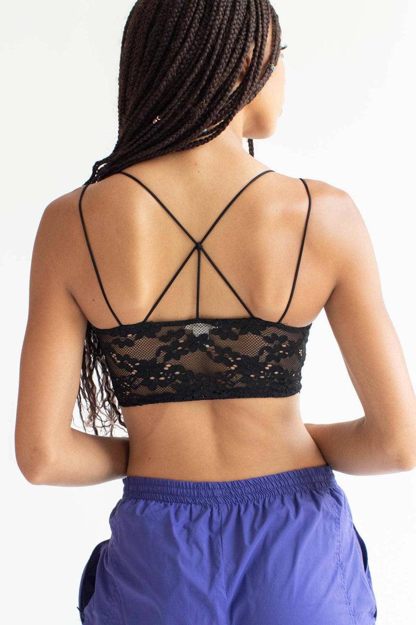 Black Lace Triangle Strap Bralette Product Image
