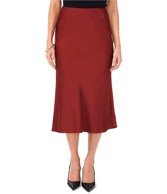 Vince Camuto Satin High Waisted Open Slit A-Line Slip Skirt Product Image