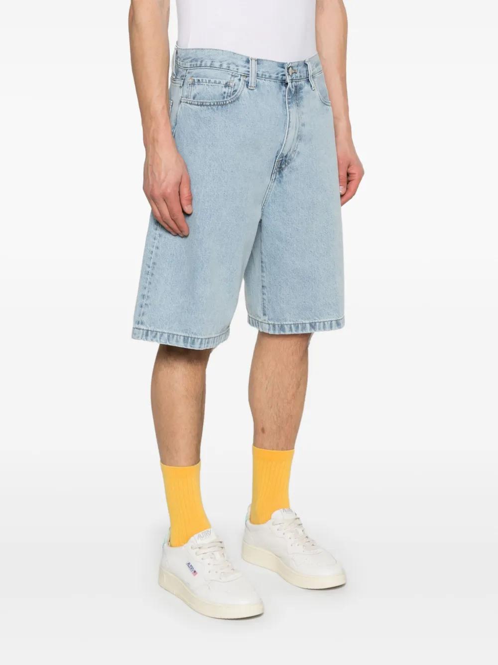 logo-detail denim shorts Product Image