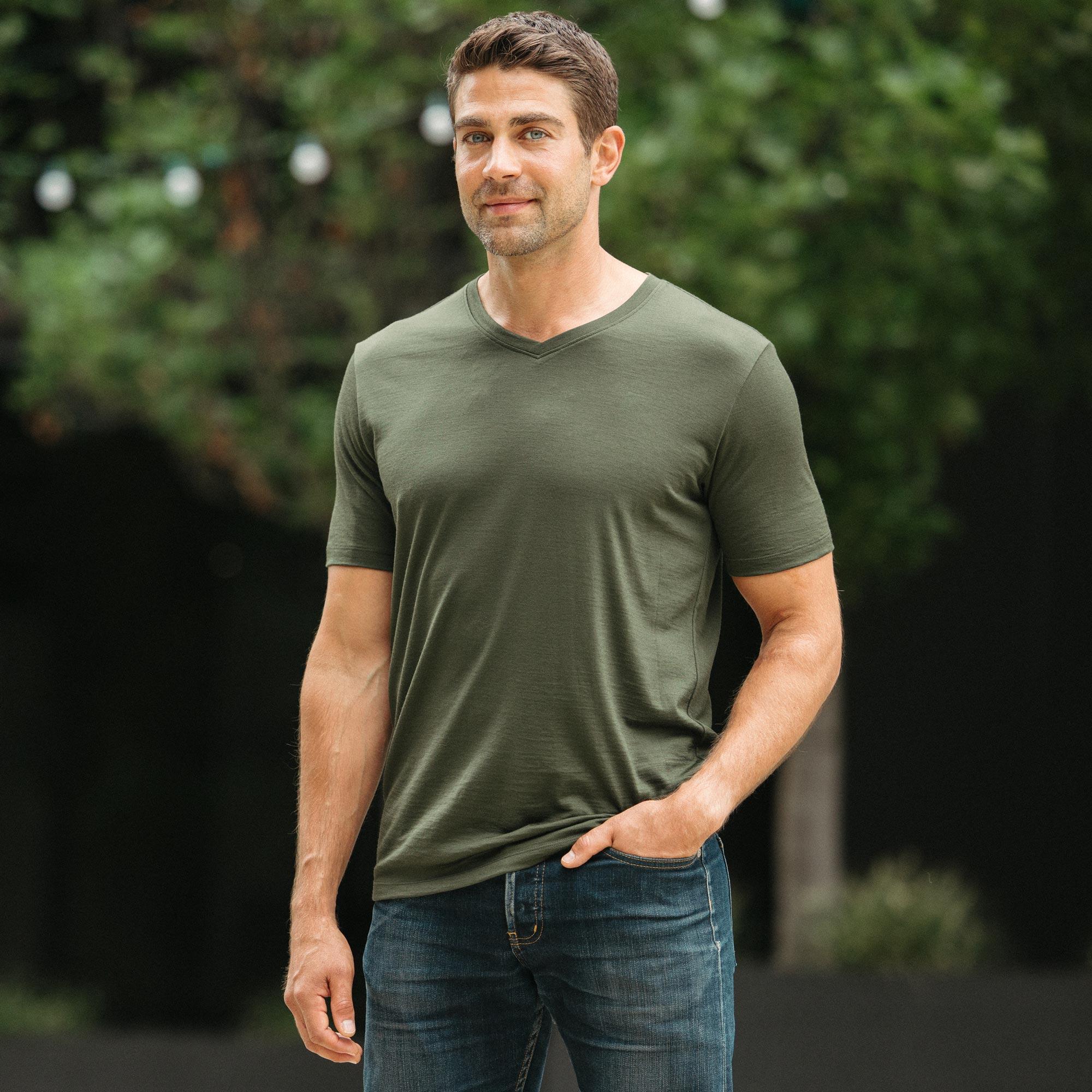 Merino Wool Crew Neck T-Shirt | Pacific Product Image