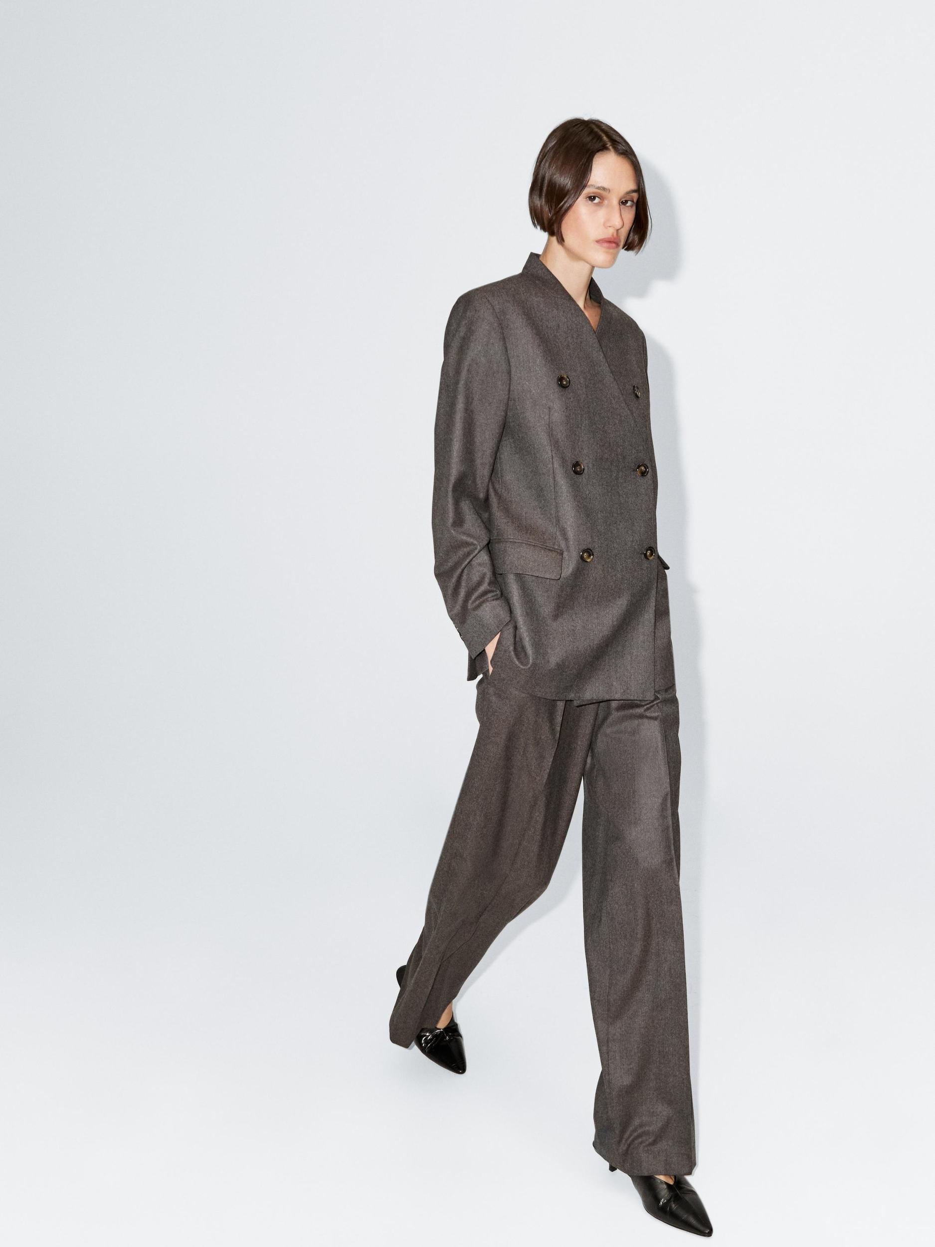 100% wool melange suit trousers Product Image