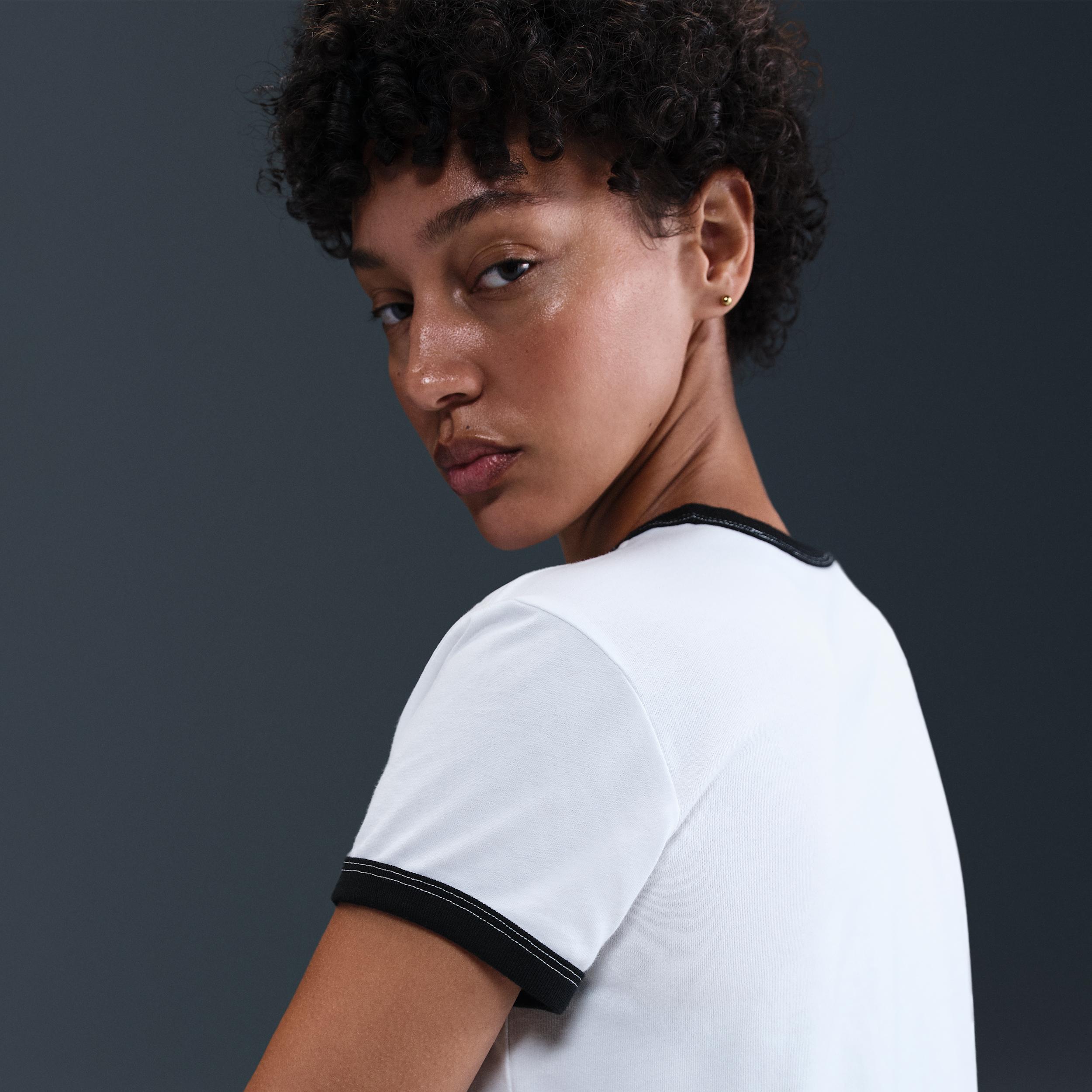 Womens Nike Sportswear Graphic Ringer T-Shirt | IF4072-100 Product Image