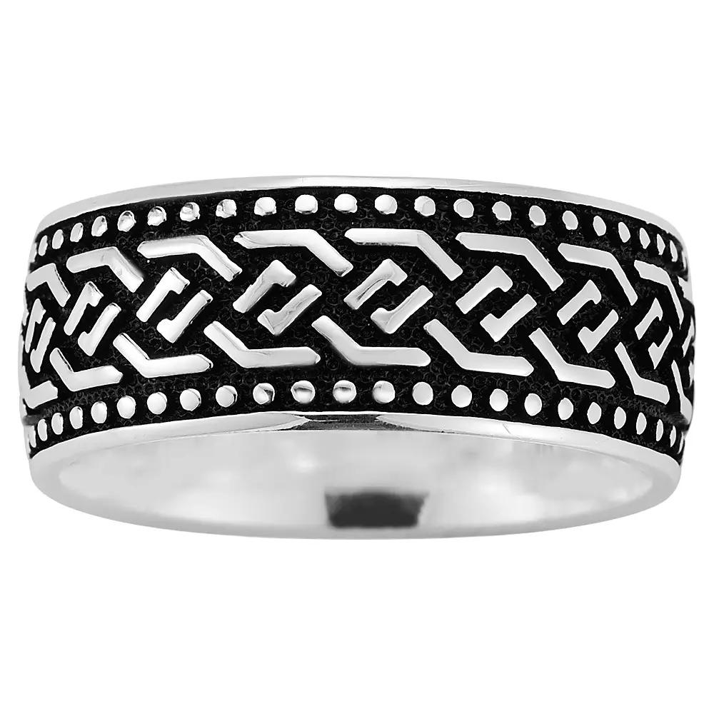 Menster Men's Sterling Silver Oxidized Band Ring, Size: 8, Black Product Image