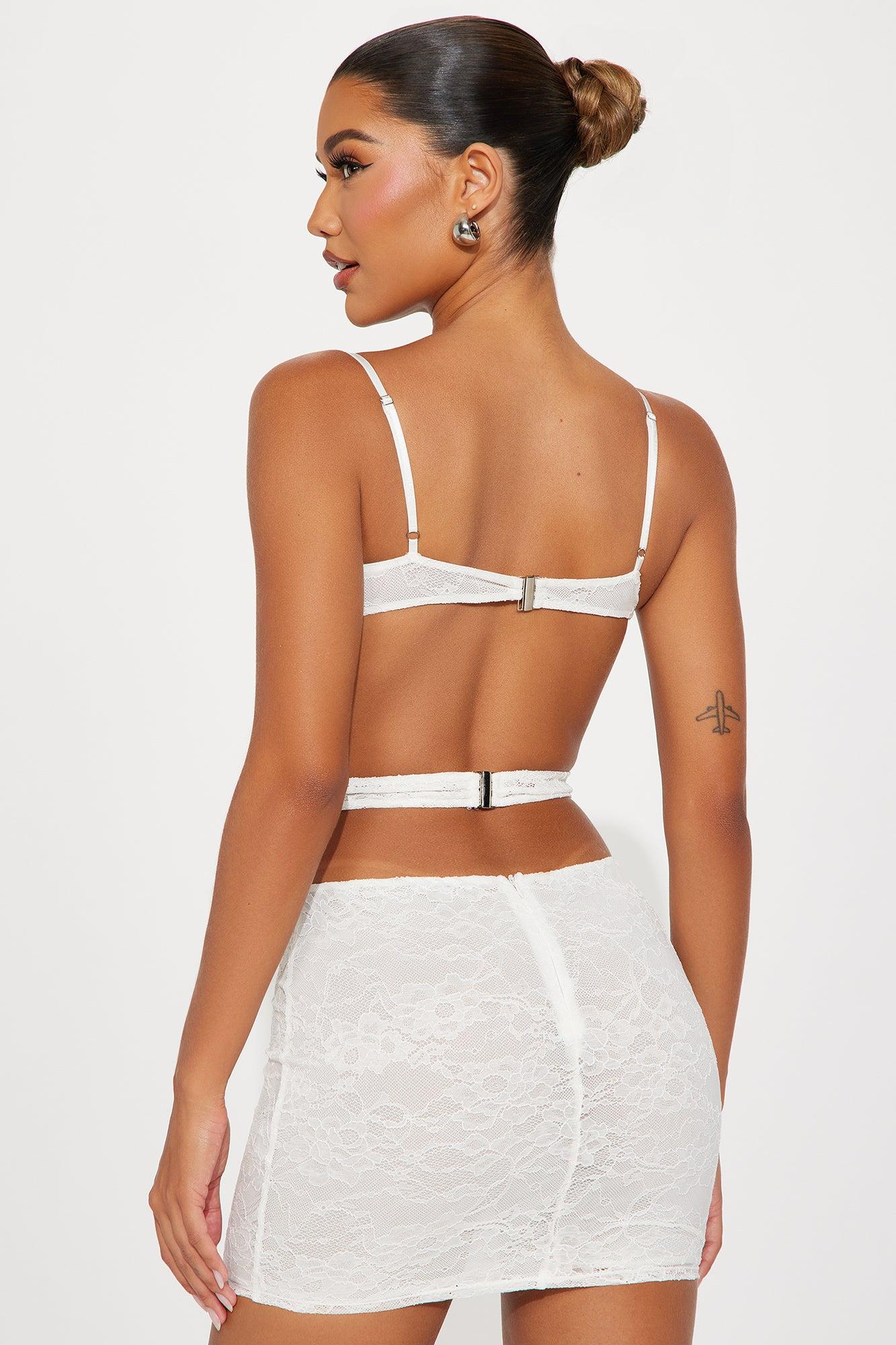 Tempt Her Lace Mini Dress - White Product Image