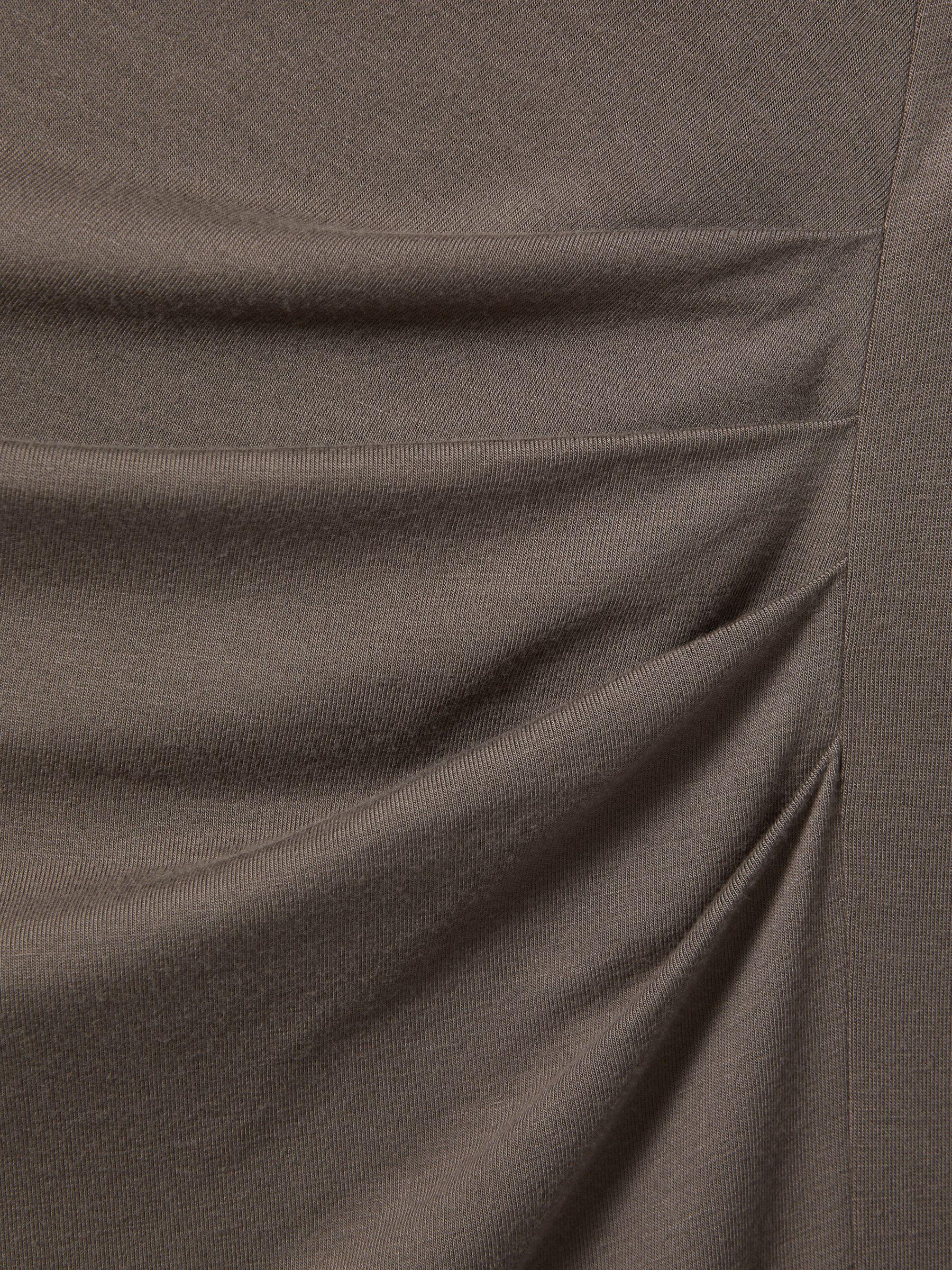 Ruched Jersey Midi Dress in Mocha Product Image