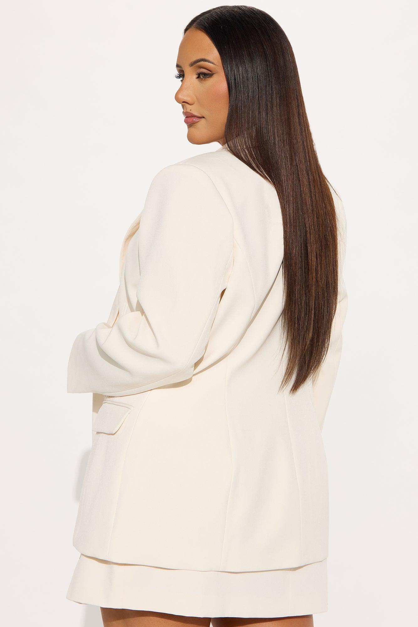 Hailey Hourglass Fitted Blazer - Cream Female Product Image