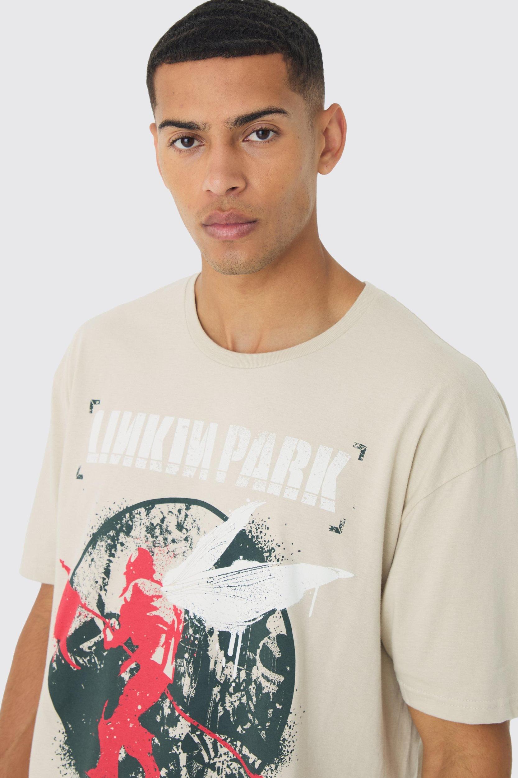 Oversized Linkin Park Band License Print T-Shirt | boohooMAN USA Product Image
