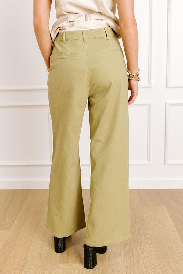 The Lana High Waist Wide Leg Jean in Sage Product Image
