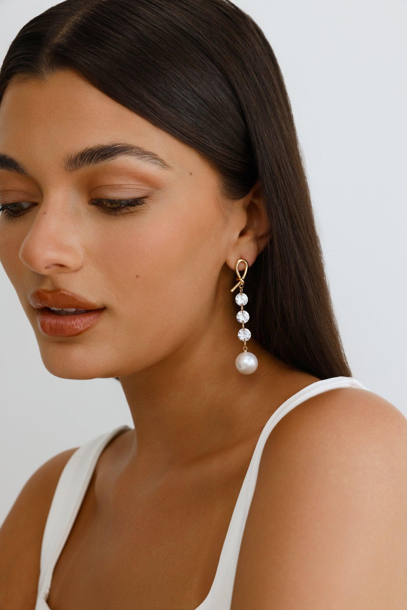 Designer Sparkles Earrings Gold Product Image