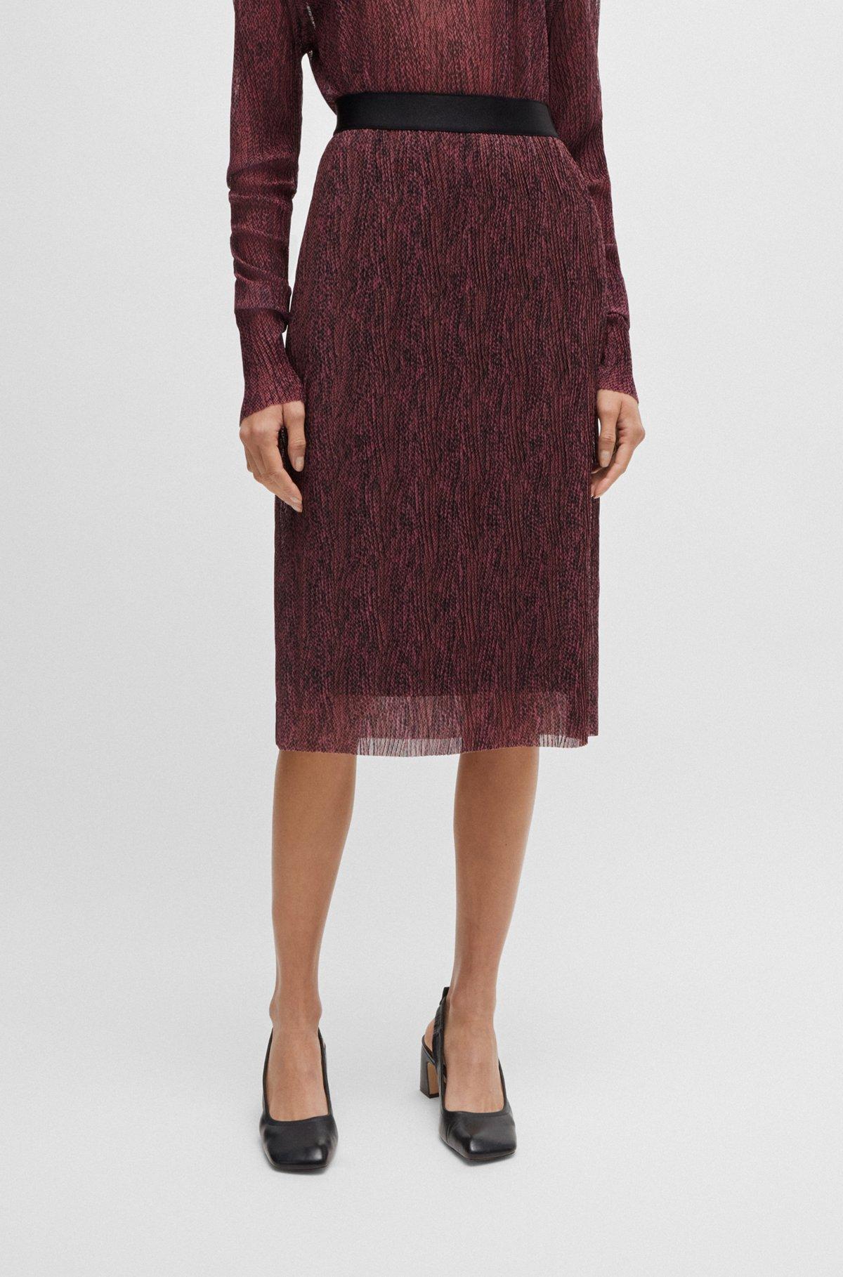 Stretch-tulle slim-fit skirt with seasonal print Product Image