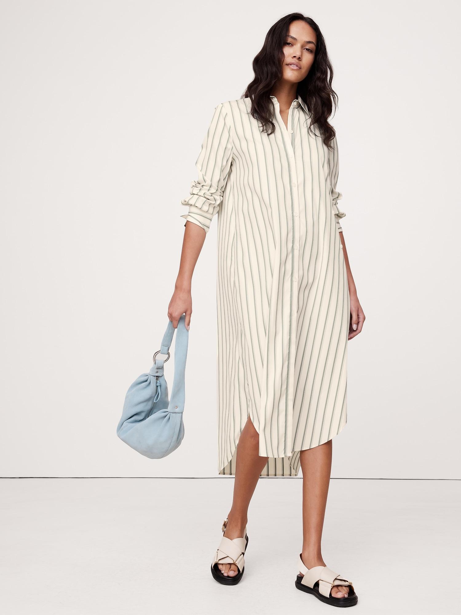 Poplin Asymmetrical Shirt Dress Product Image