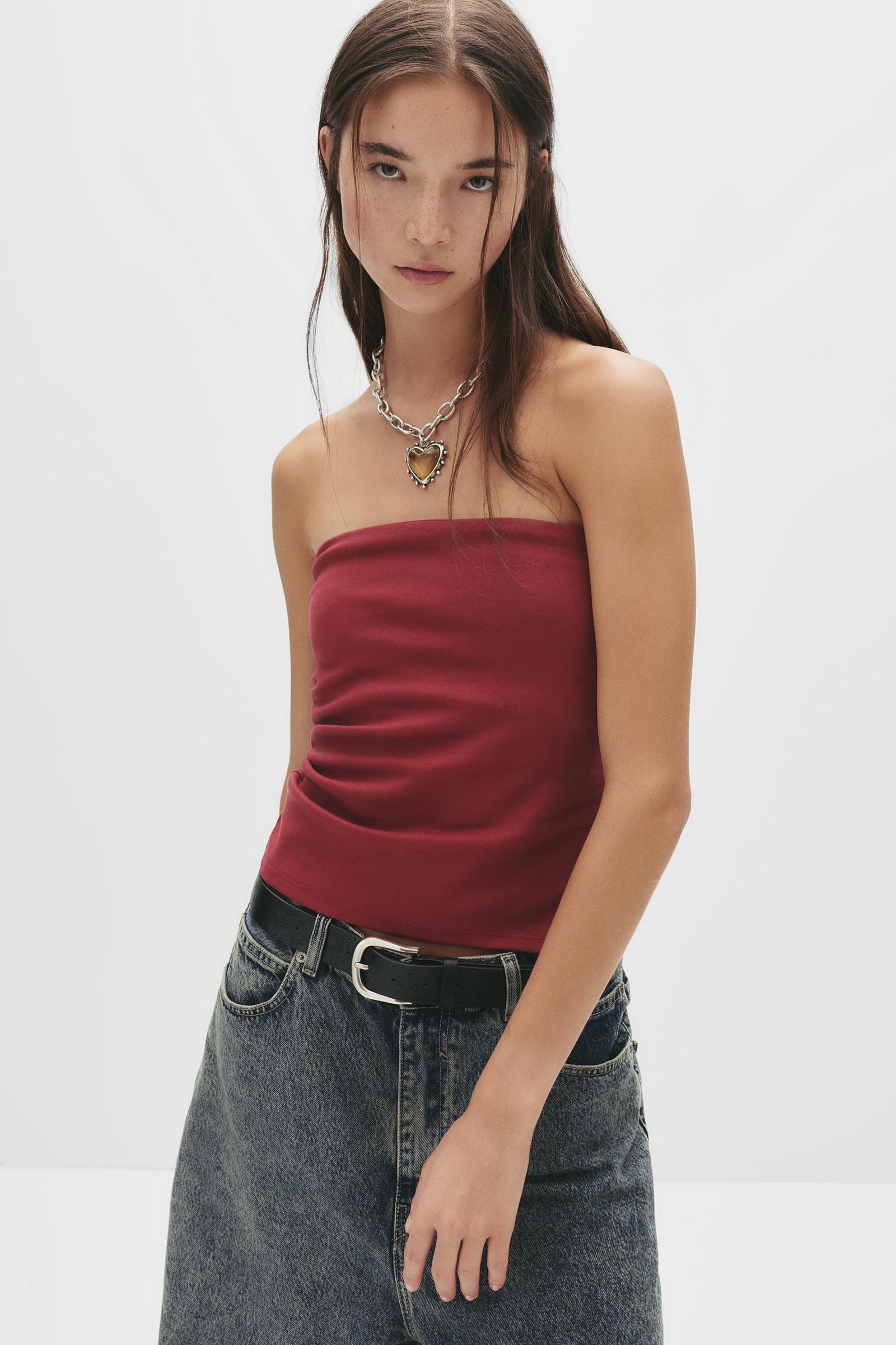 Strapless top with vent Product Image